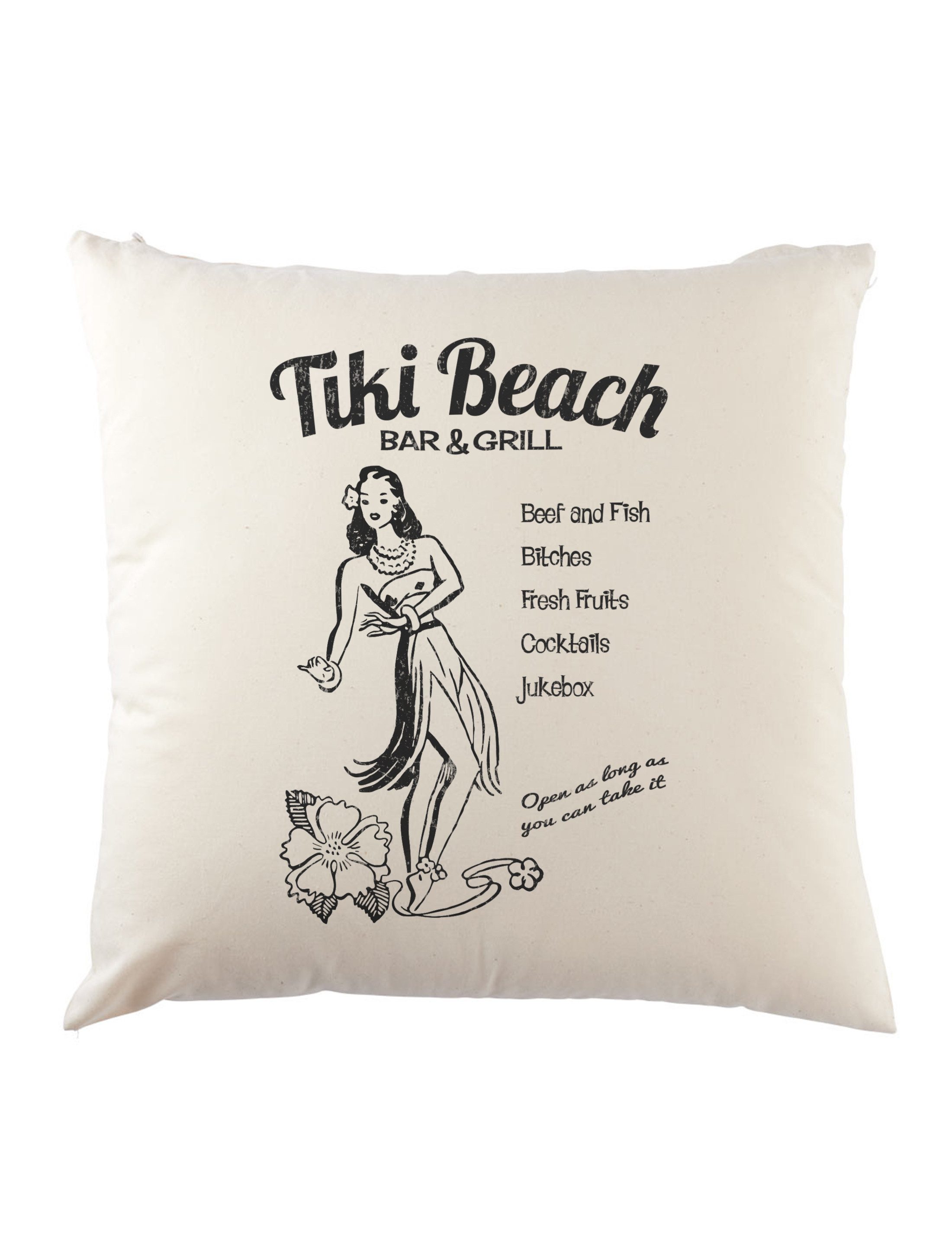 Dekokissen Tiki Beach Bar & Grill Dekokissen Hula Girl Aloha Island Hawaii Art