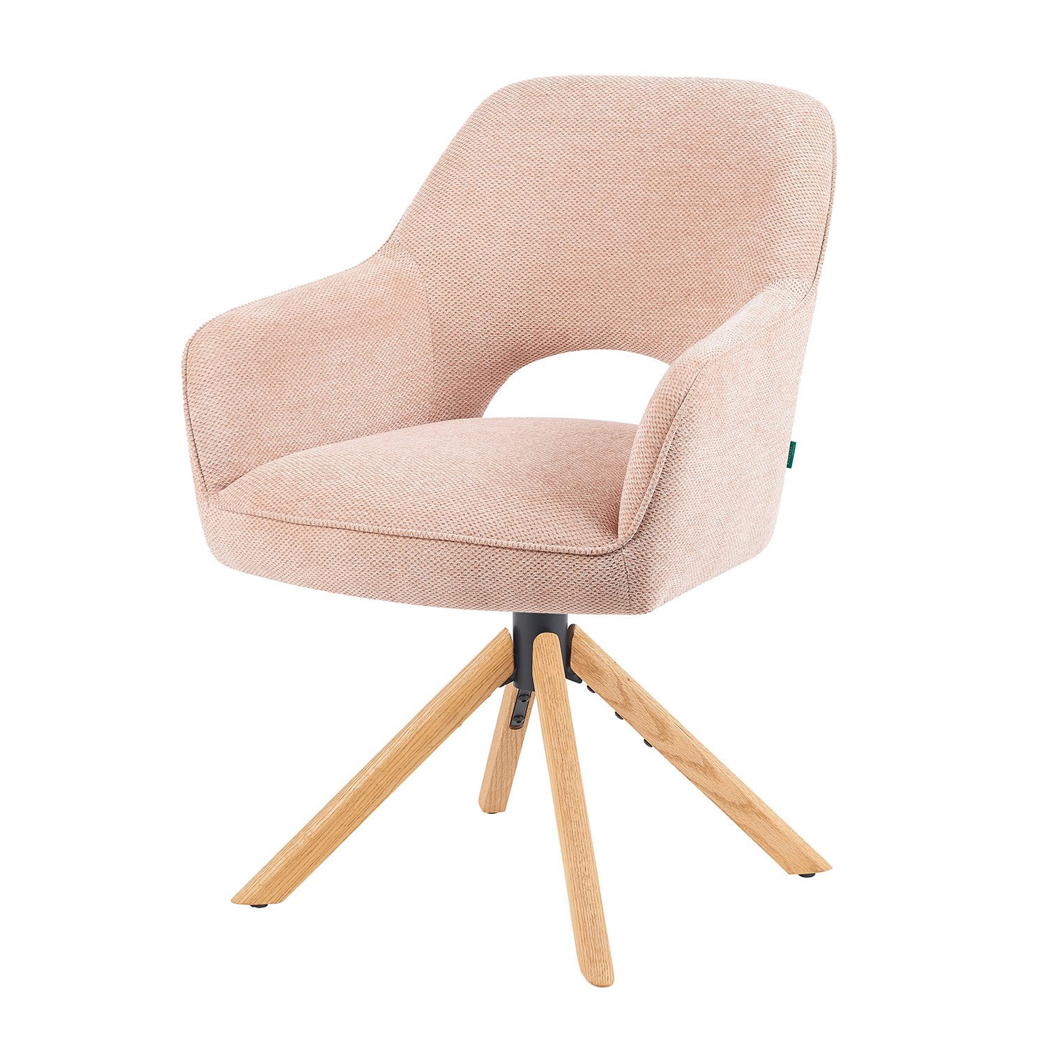 DUBI Möbel Polsterstuhl Mika-Lara, Federkern, Eiche geölt, 360° drehbar, Rü günstig online kaufen