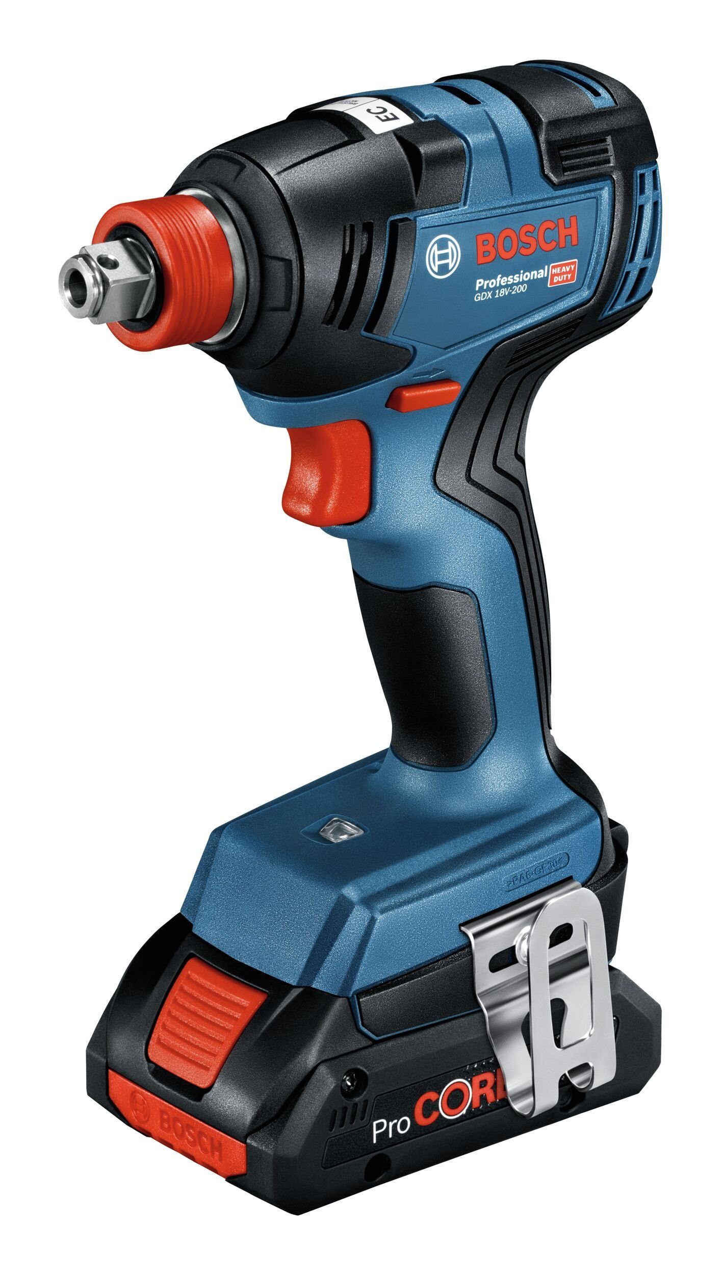 Bosch Professional Akku-Schlagschrauber GDX 18V-200, 3400 U/min, 200 Nm, Drehschlagschrauber mit 2x Akku 4 Ah - im L-Case