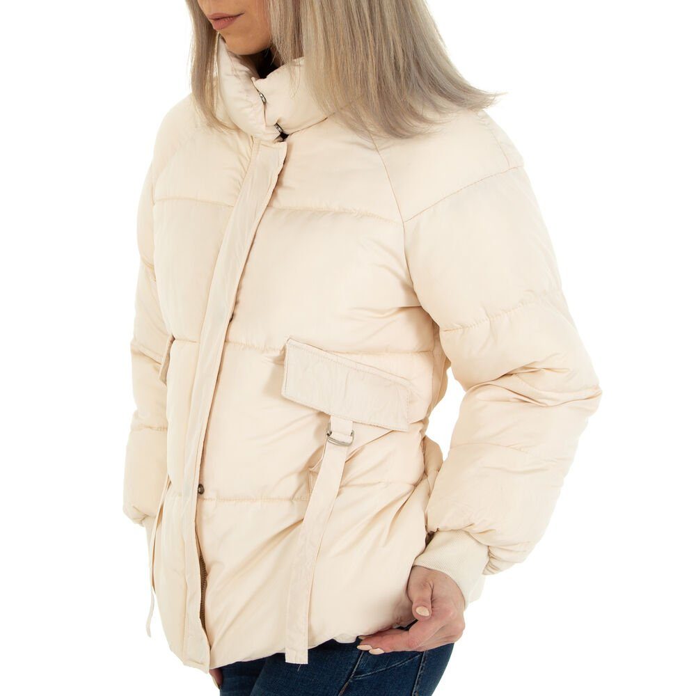 Hellbraun in Creme, Gefüttert Ital-Design Winterjacke Schwarz, Winterjacke Damen Freizeit