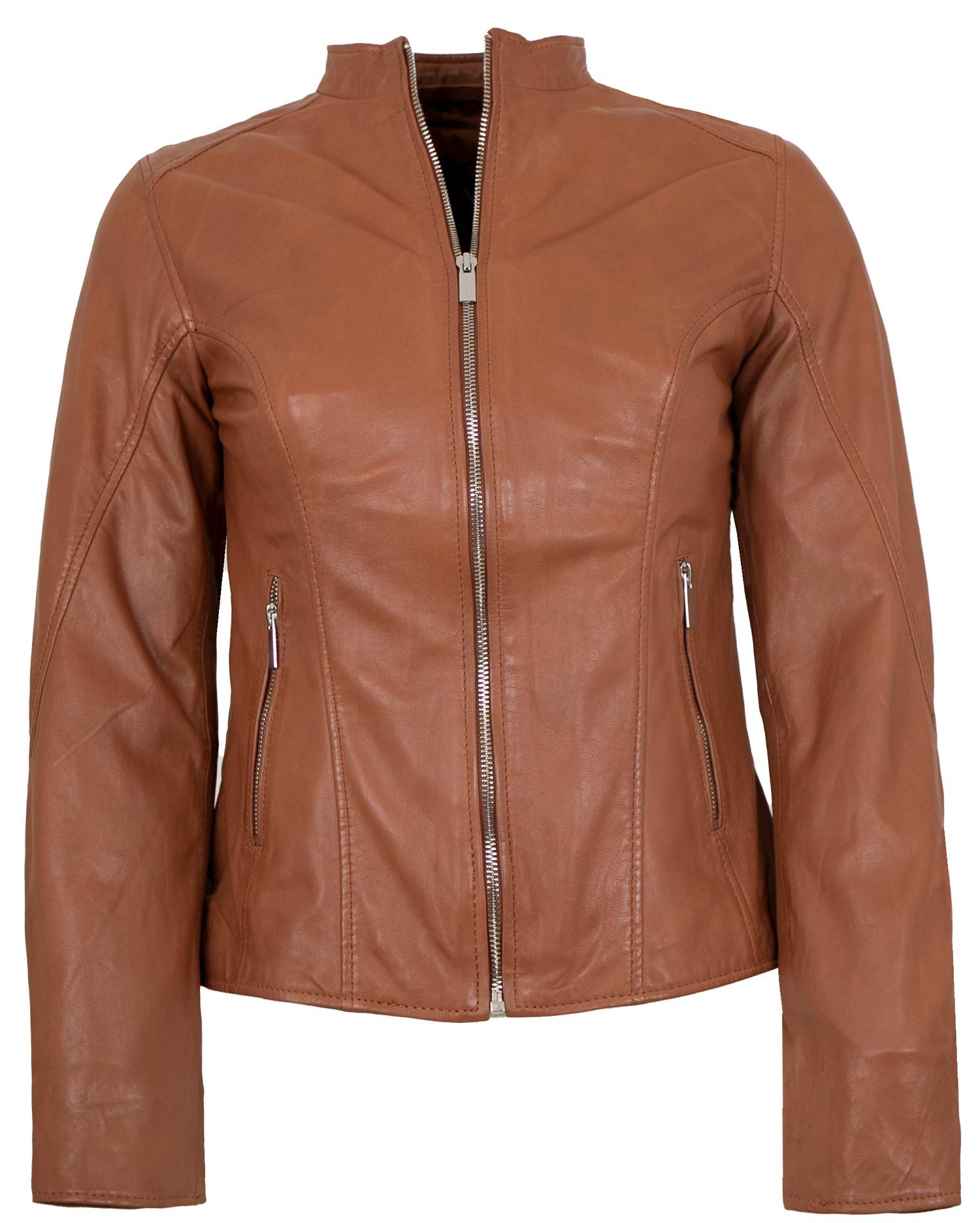 Jilani Lederjacke Fulya Jilani - Damen Lederjacke Lammnappa cognac günstig online kaufen