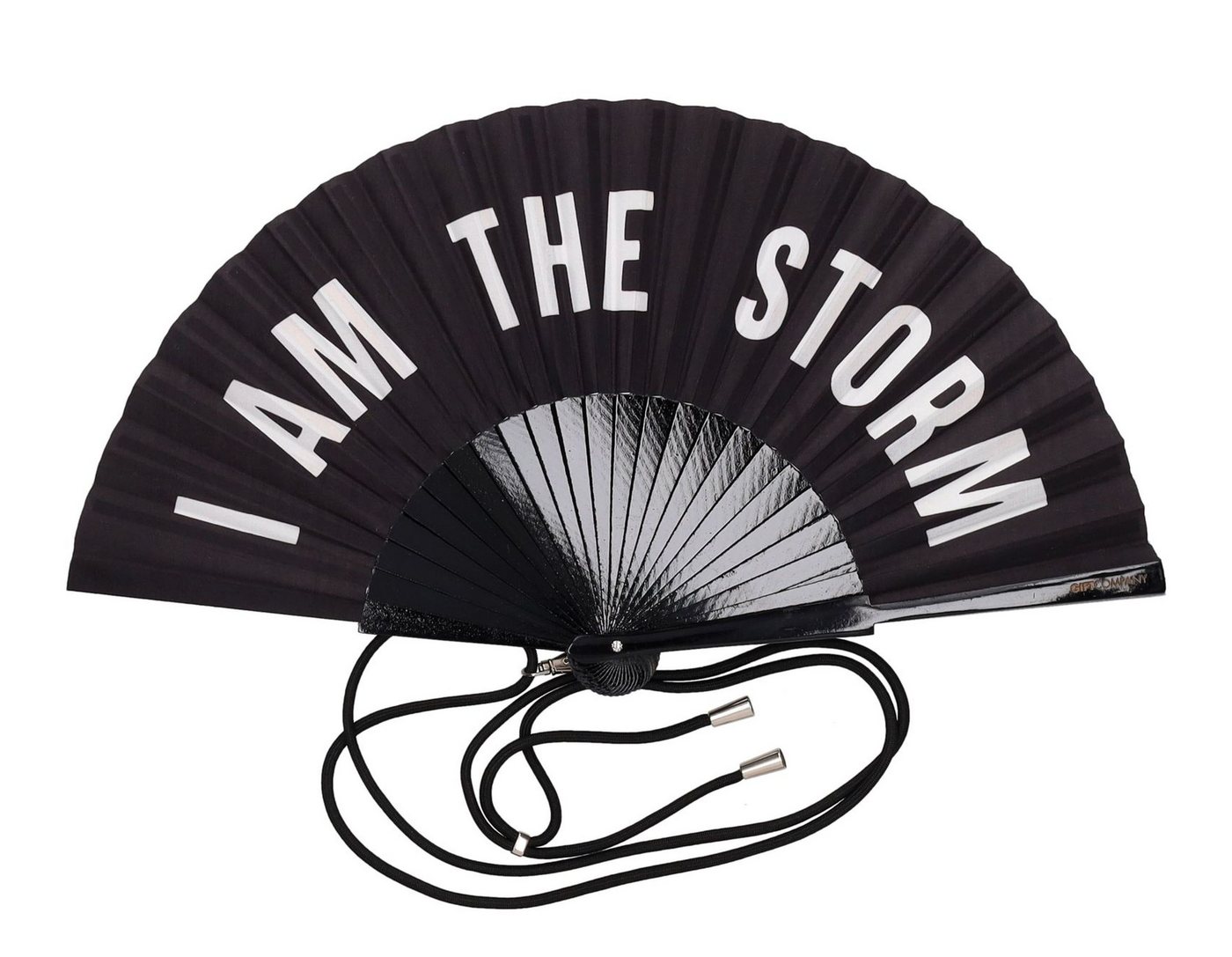 Giftcompany Handfächer Giftcompany - Handfächer Fächer Fififan "I AM THE STORM" Schwarz Weiß