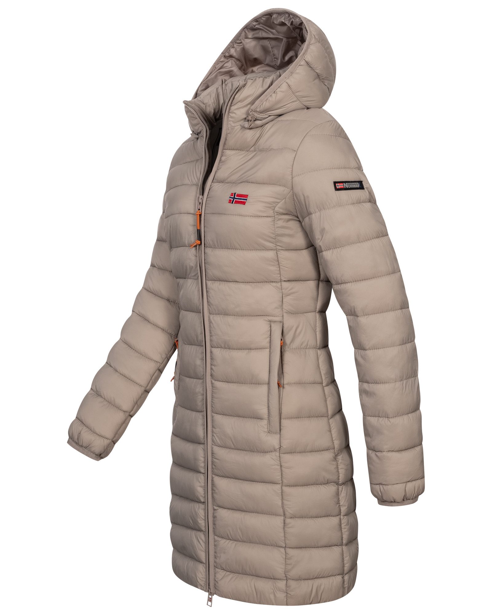 Geographical Norway Steppmantel Winter Jacke Steppjacke Parka Lange Kapuzenjacke Steppmantel Outdoor