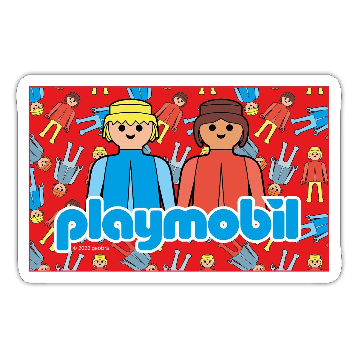 Spreadshirt Aufkleber Playmobil Logo Und Klassische Figuren Sticker Aufkleber