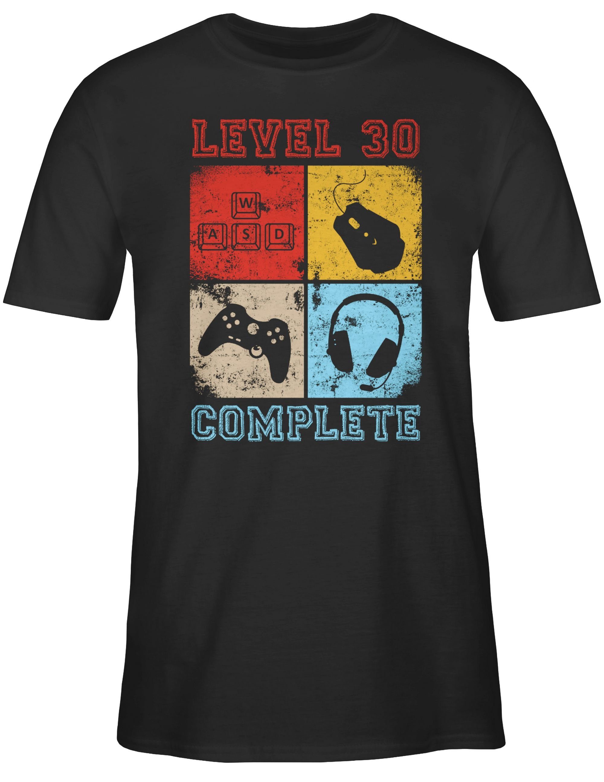 30 Shirtracer Level Schwarz 30. Complete T-Shirt Completed Geburtstag 02