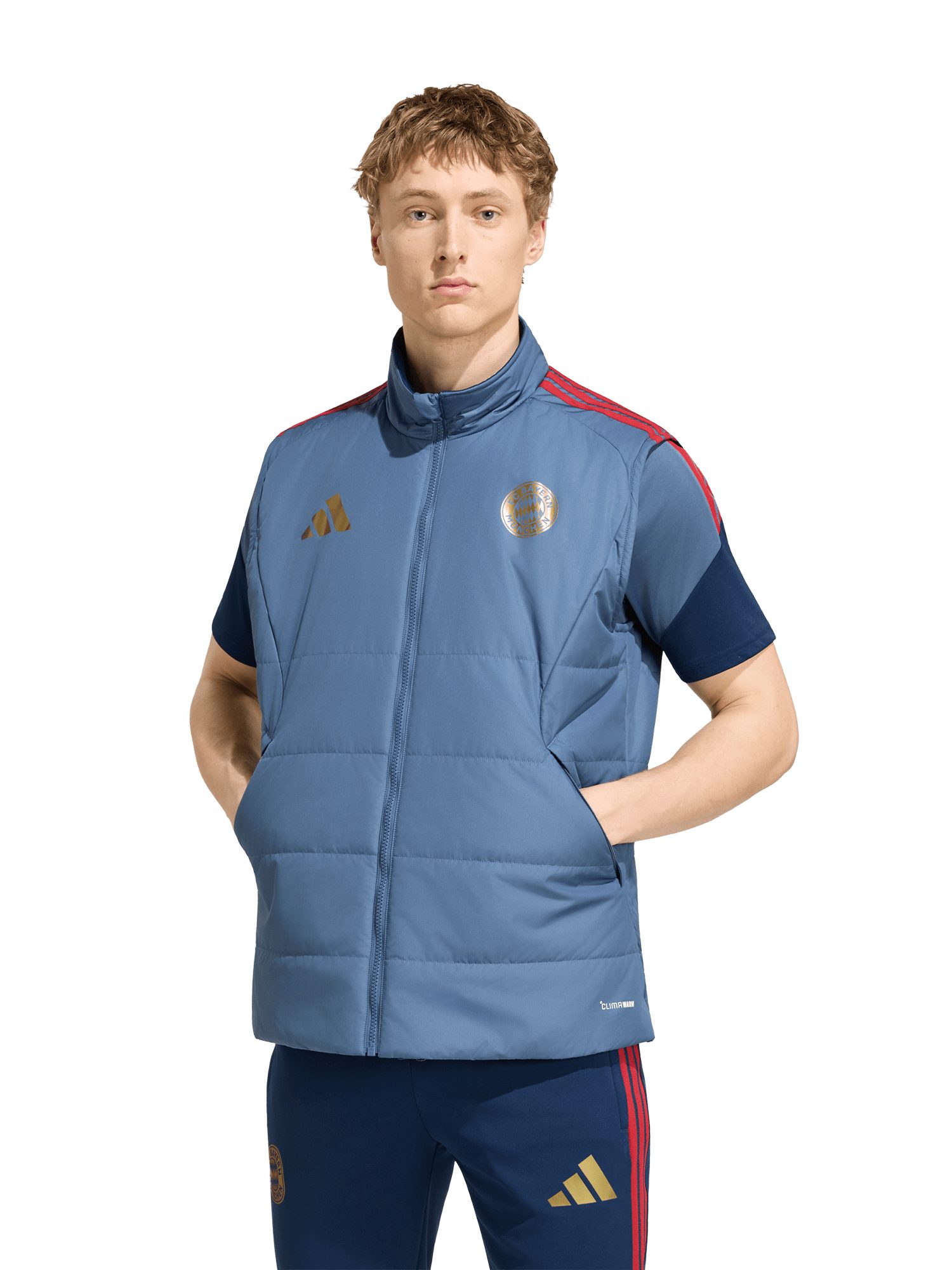 adidas Performance Longweste FC Bayern München, Wendeweste Teamline, Herren, Blau