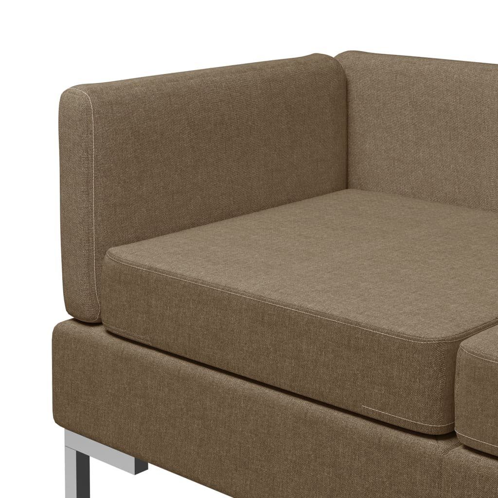 Braun Modular-Ecksofas Stk. 2 mit Stoff vidaXL Auflagen Sofa