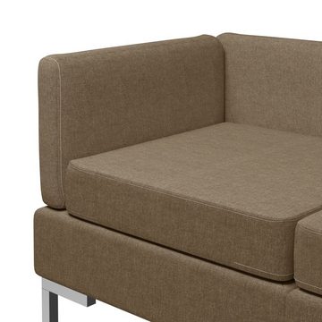 vidaXL Sofa Modular-Ecksofas 2 Stk. mit Auflagen Stoff Braun
