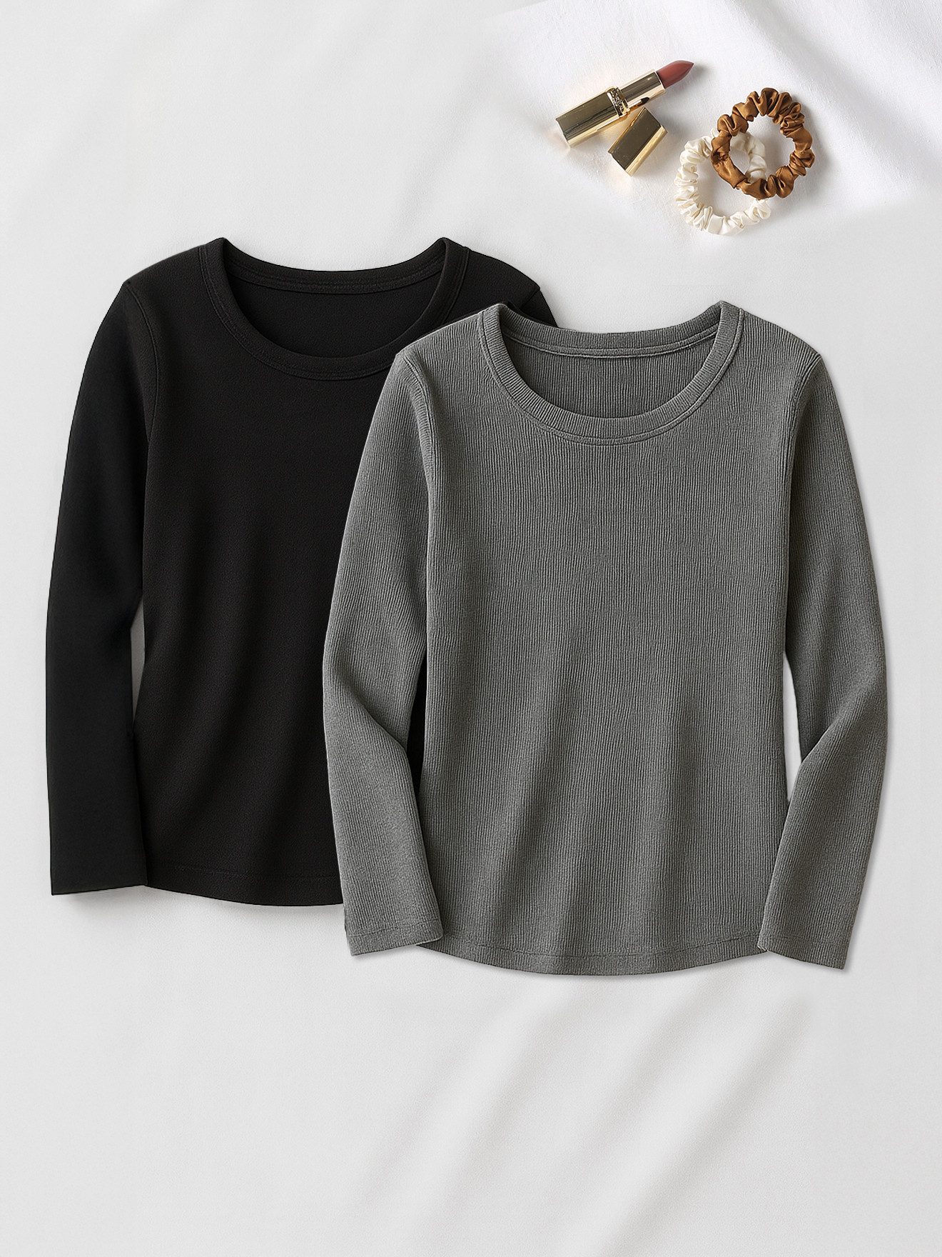 Envie de Fraise Umstandsshirt gerippte T-Shirts für die Schwangerschaft 2er-Pack