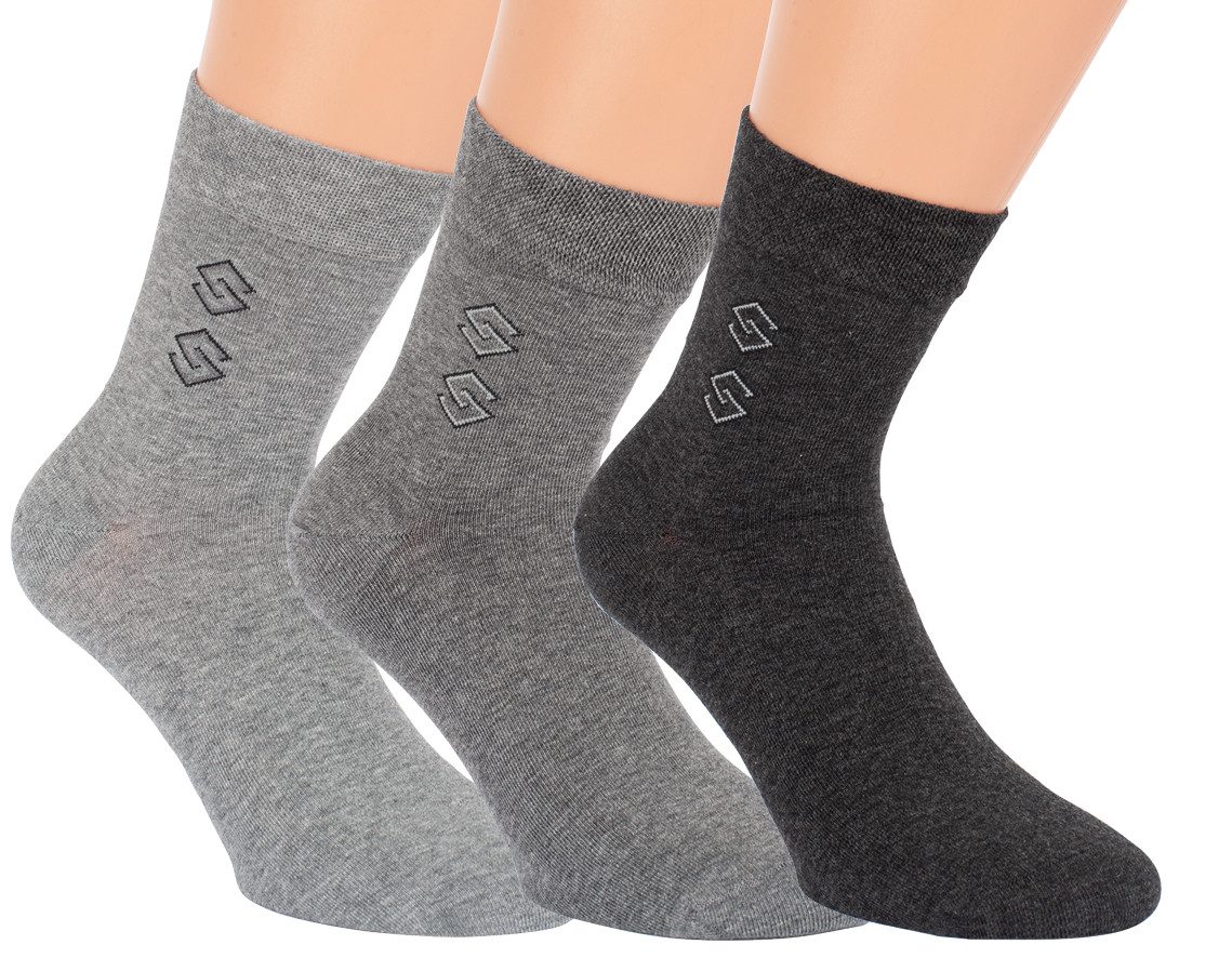 Riese Kurzsocken Herren Kurzschaftstrumpf 3er Pack ohne Gummi (Packung, 3 Paar) Handgekettelte Fußspitze