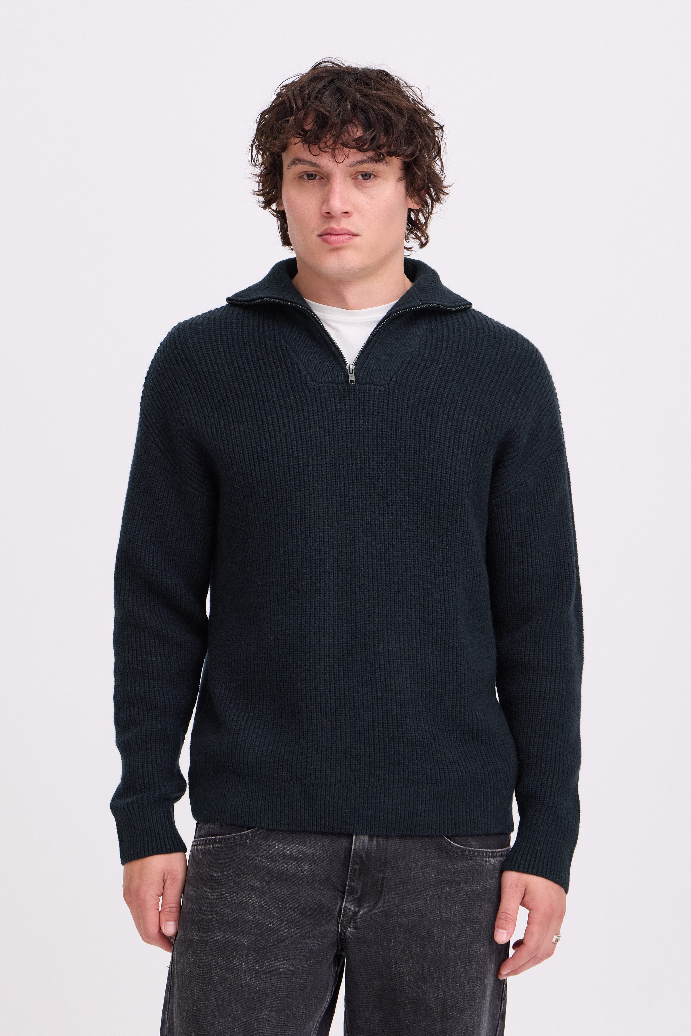 Blend Troyer BHBOS KNIT HALFZIPP Materialmix, relaxed fit