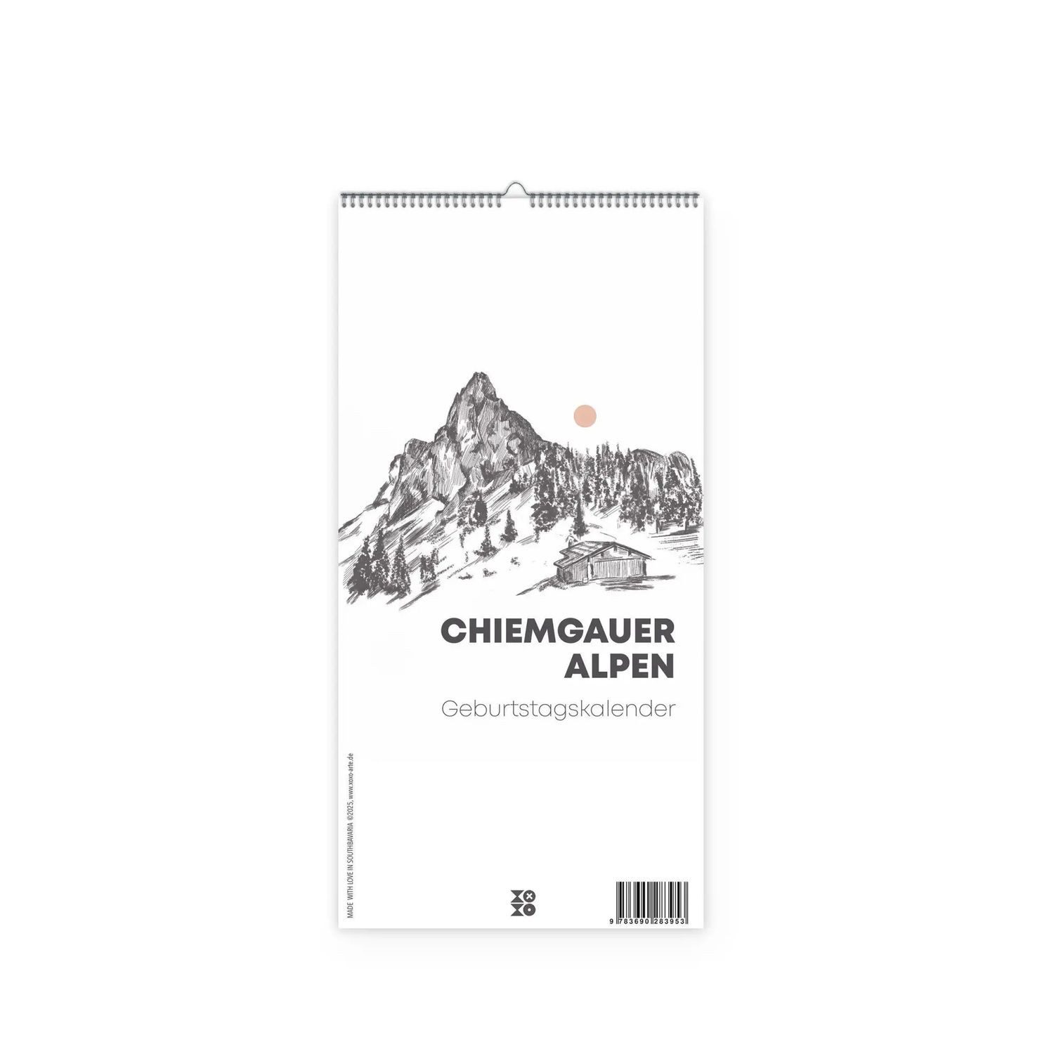 Nova Wandkalender Kleiner Geburtstagskalender "Chiemgauer Alpen", ohne Jahreszahl