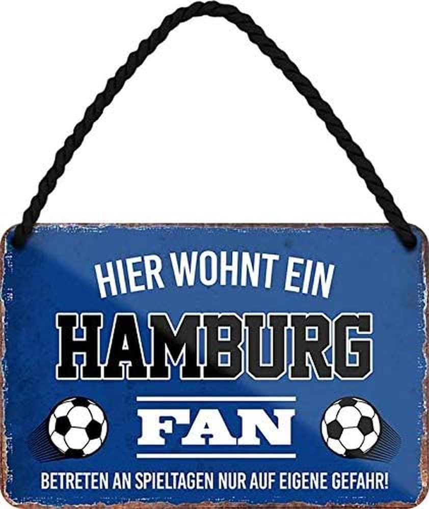 schilderkreis24 Metallschild Hier Wohnt ein Hamburg Fan günstig online kaufen
