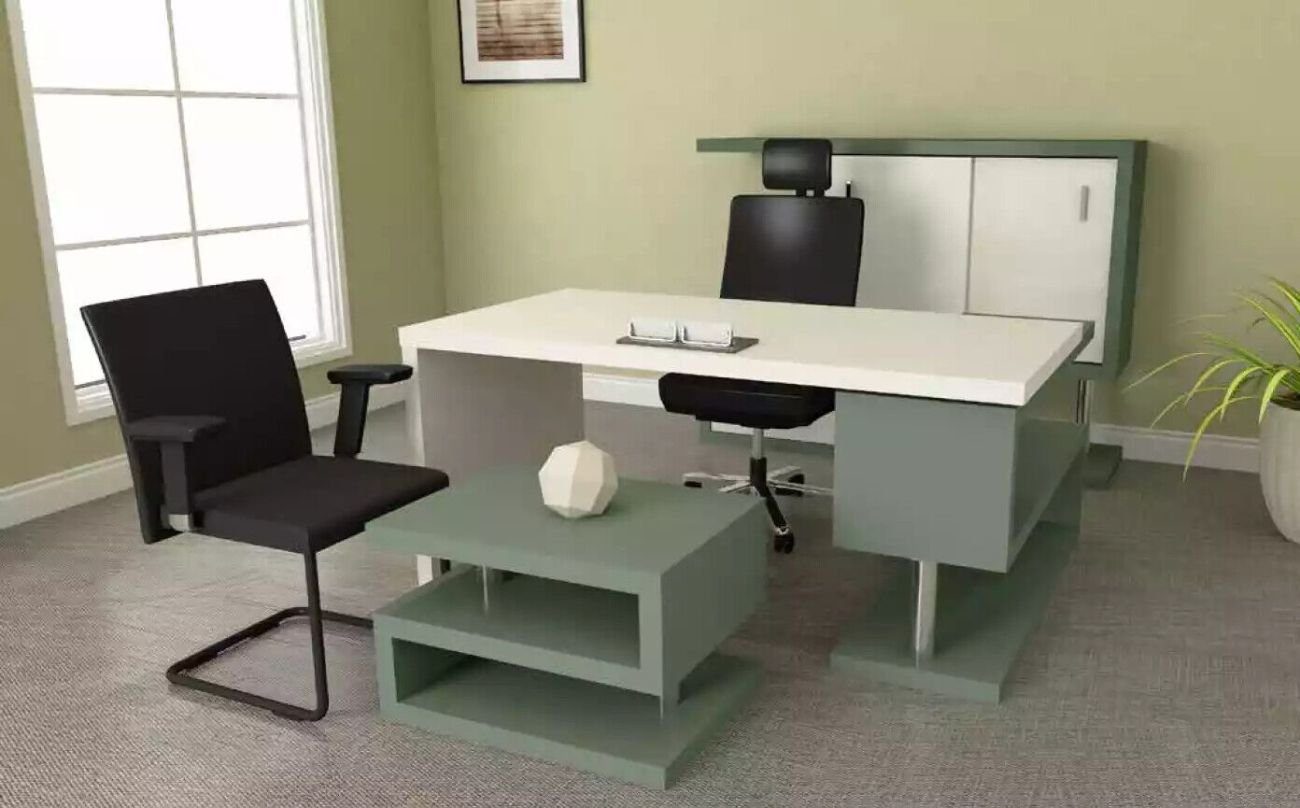 JVmoebel Schreibtisch Moderner Büro Set Bürogarnitur Holzmöbel Schreibtisch Aktenschrank (3-St., 1x Schreibtisch + 1x Couchtisch + 1x Kommode), Made in Europa
