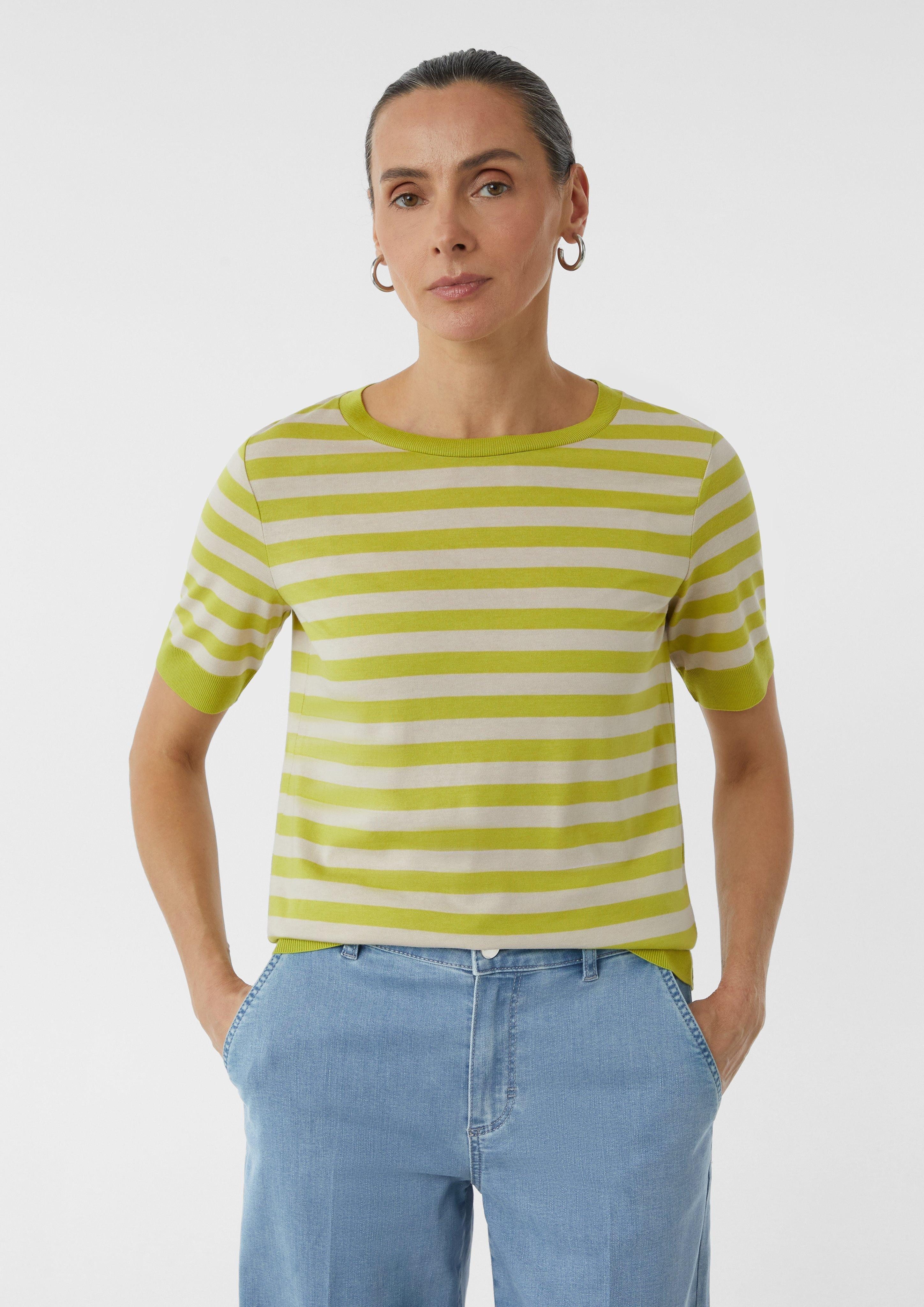 Comma Kurzarmshirt T-Shirt aus Strickjersey günstig online kaufen