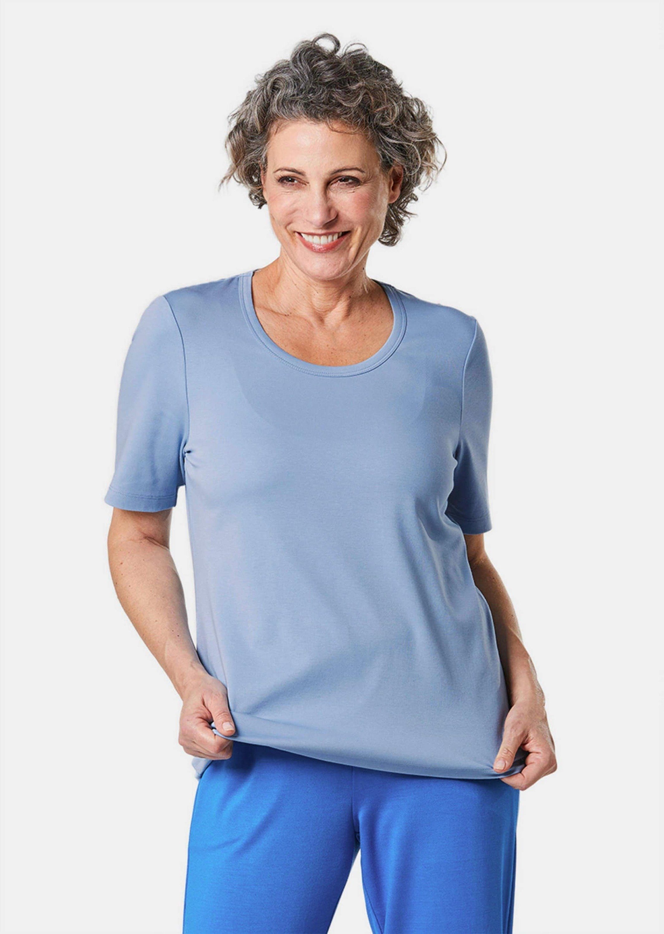 T-Shirt Edel-T-Shirt mit Rundhalsausschnitt