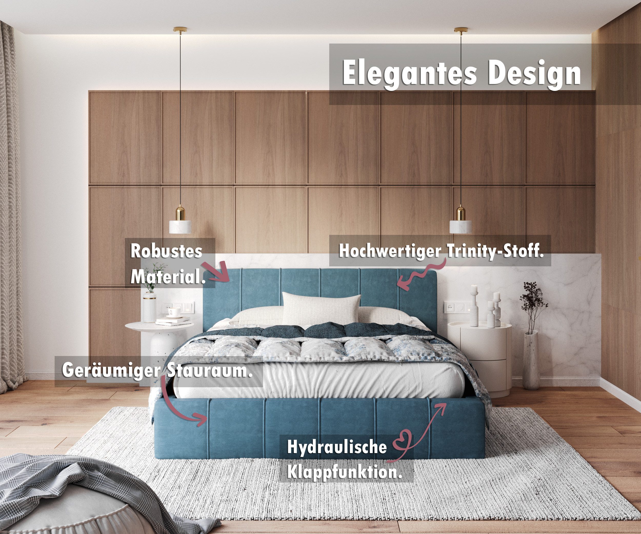FDM Polsterbett TOPSELLER Stauraumbett MADE IN günstig online kaufen