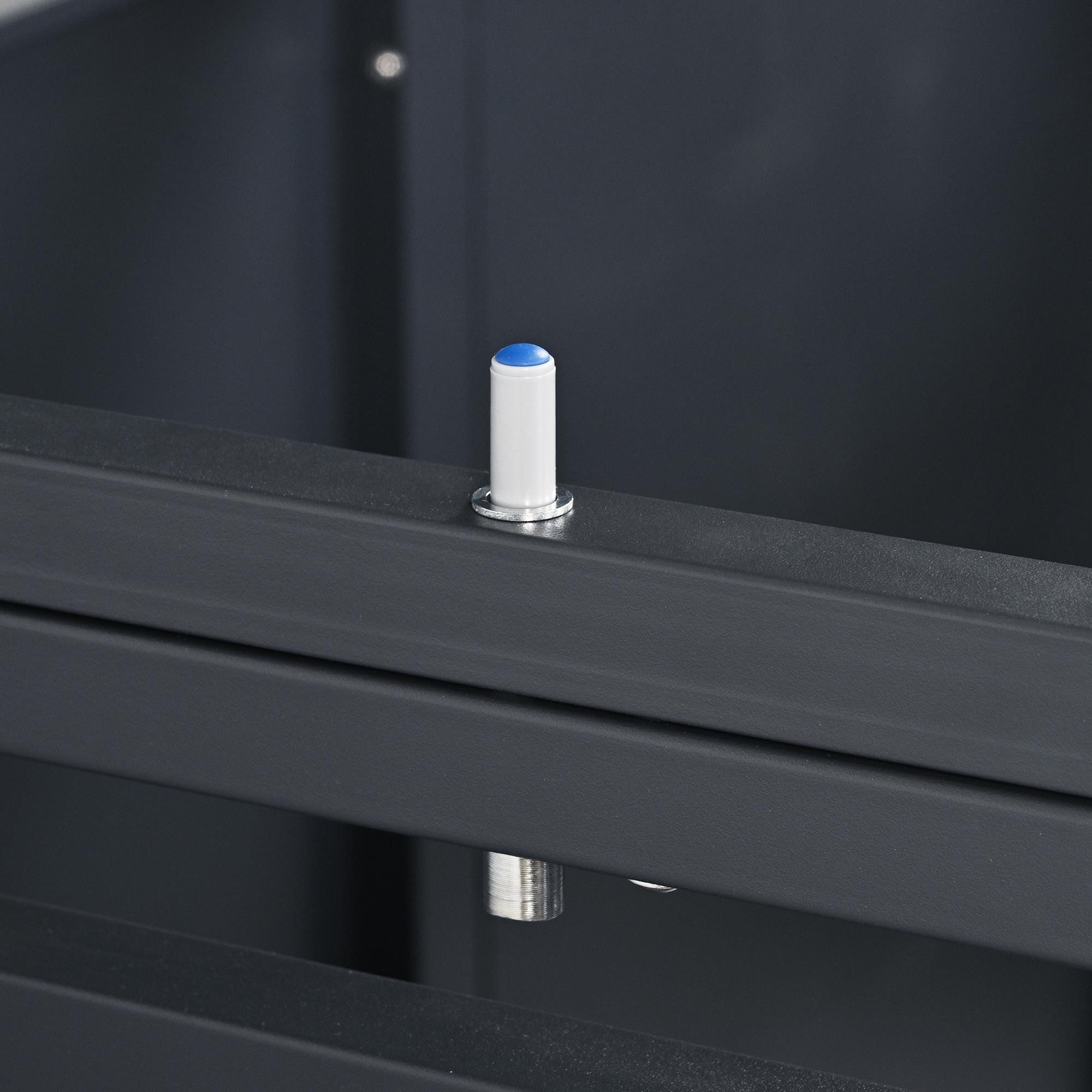 ESTEXO Mülltonnenbox Müllbox Mülltonnenverkleidung 4 Türen Box Anthrazit mit Holzdekor – Bild 5 von 5