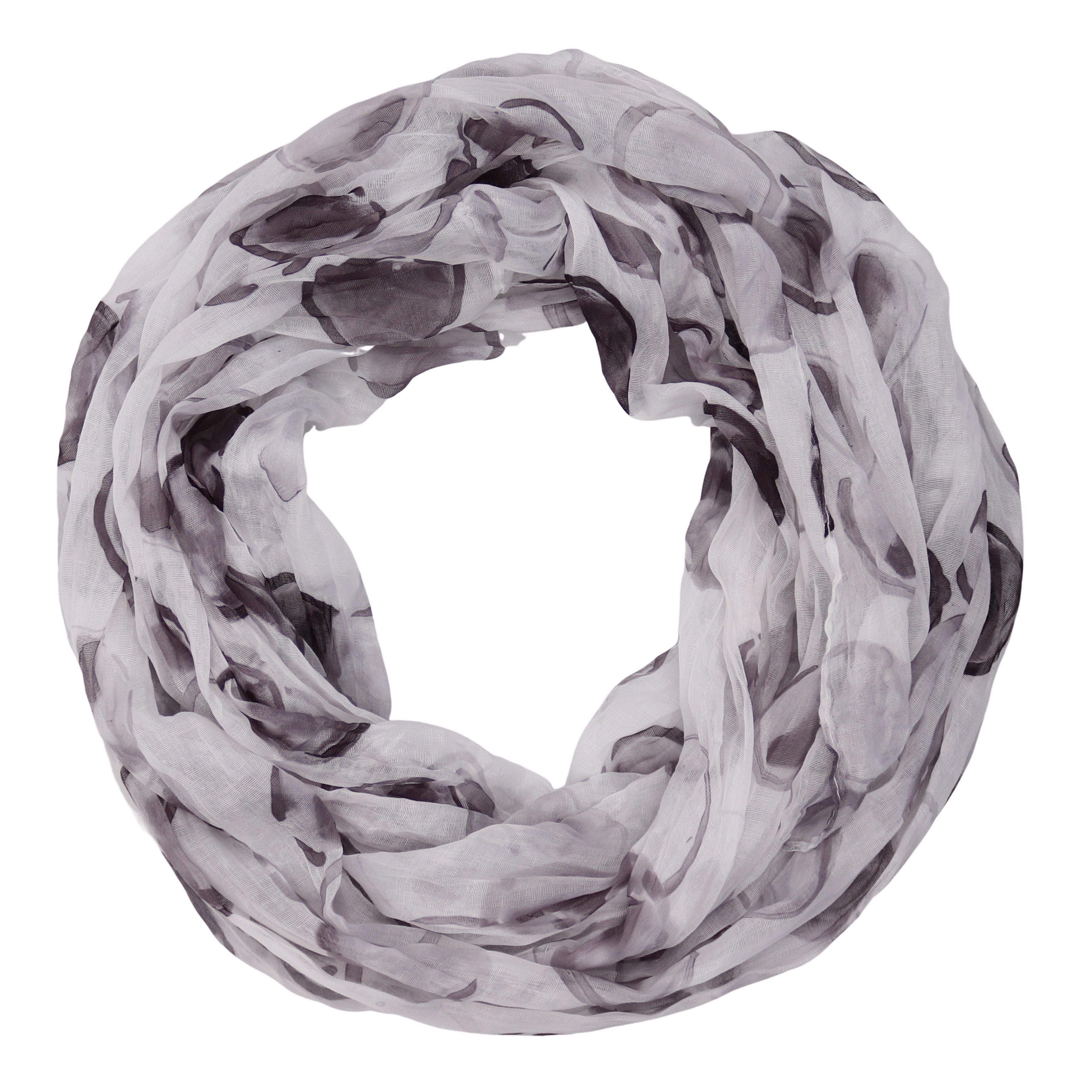 MIRROSI Loop Damen Schal mit Kreis-Muster Weich, (zweimal um den Hals wickelbar, ca.45x75cm), Damen Halstuch ideal für Frühling, Sommer oder Herbst