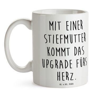 Mr. & Mrs. Panda Tasse Herz Upgrade - Weiß - Geschenk, Keramiktasse, Teebecher, Teetasse, Br, Keramik, Langlebige Designs