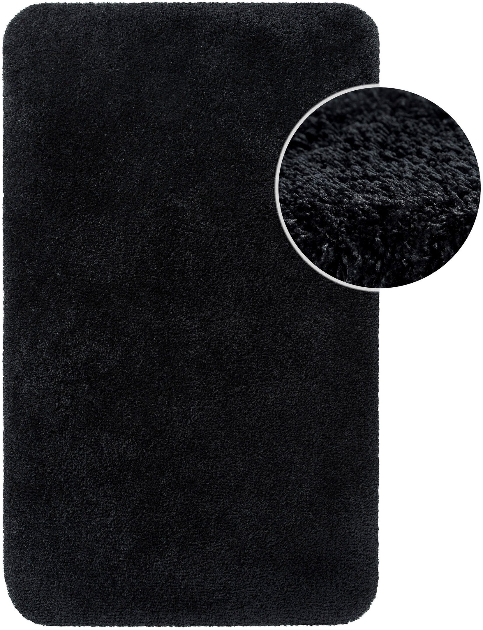 Homie Living Badematte Porto Azzurro, Höhe 30 mm, rutschhemmend beschichtet, schnell trocknend, fußbodenheizungsgeeignet, Polyester, rechteckig, Badteppich, uni, rechteckig & rund, waschbar, Badezimmerteppich