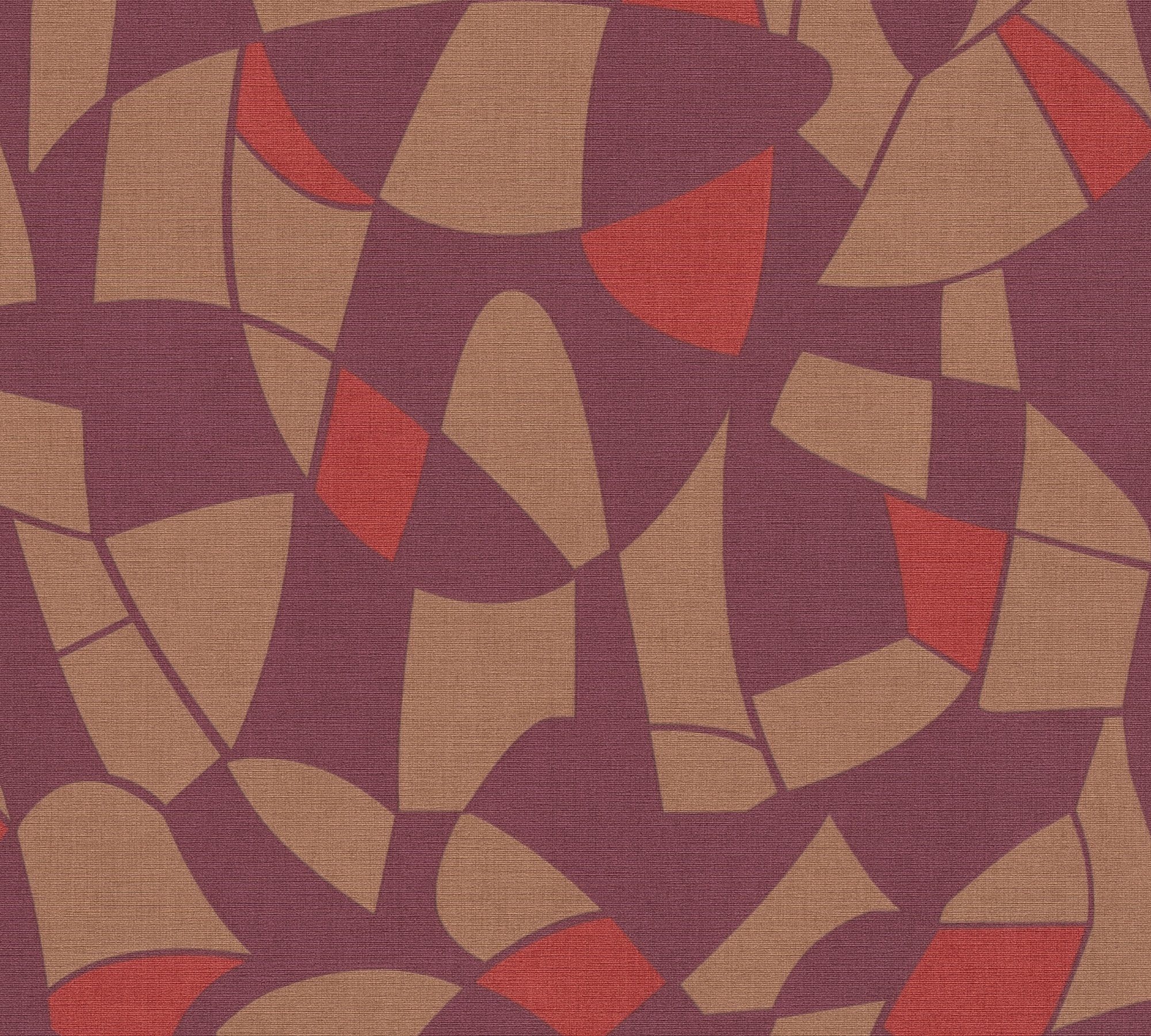 A.S. Création Vliestapete geprägt, lila,rot,beige Formen, St), mit Grafiktapete matt, Tapete (1 Retrotapete Antigua