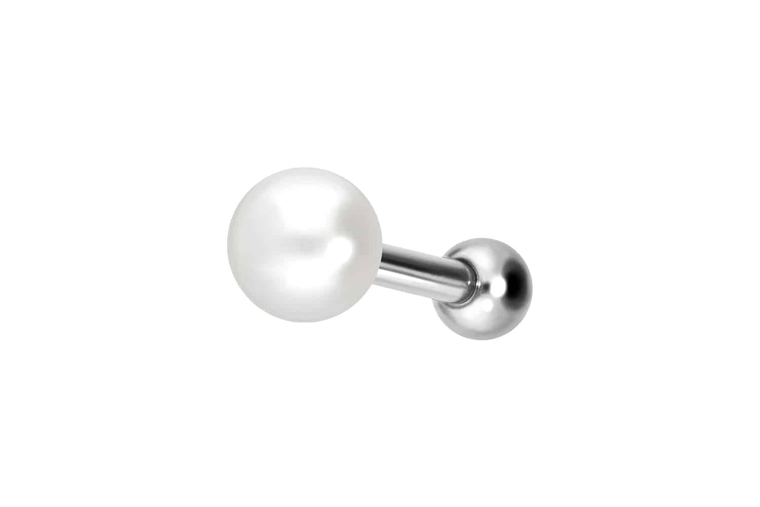PIERCINGLINE Piercing-Set Titan Ohrpiercing mit Innengewinde SYNTHETISCHE PERLE (Mini-Barbells, 1-tlg)