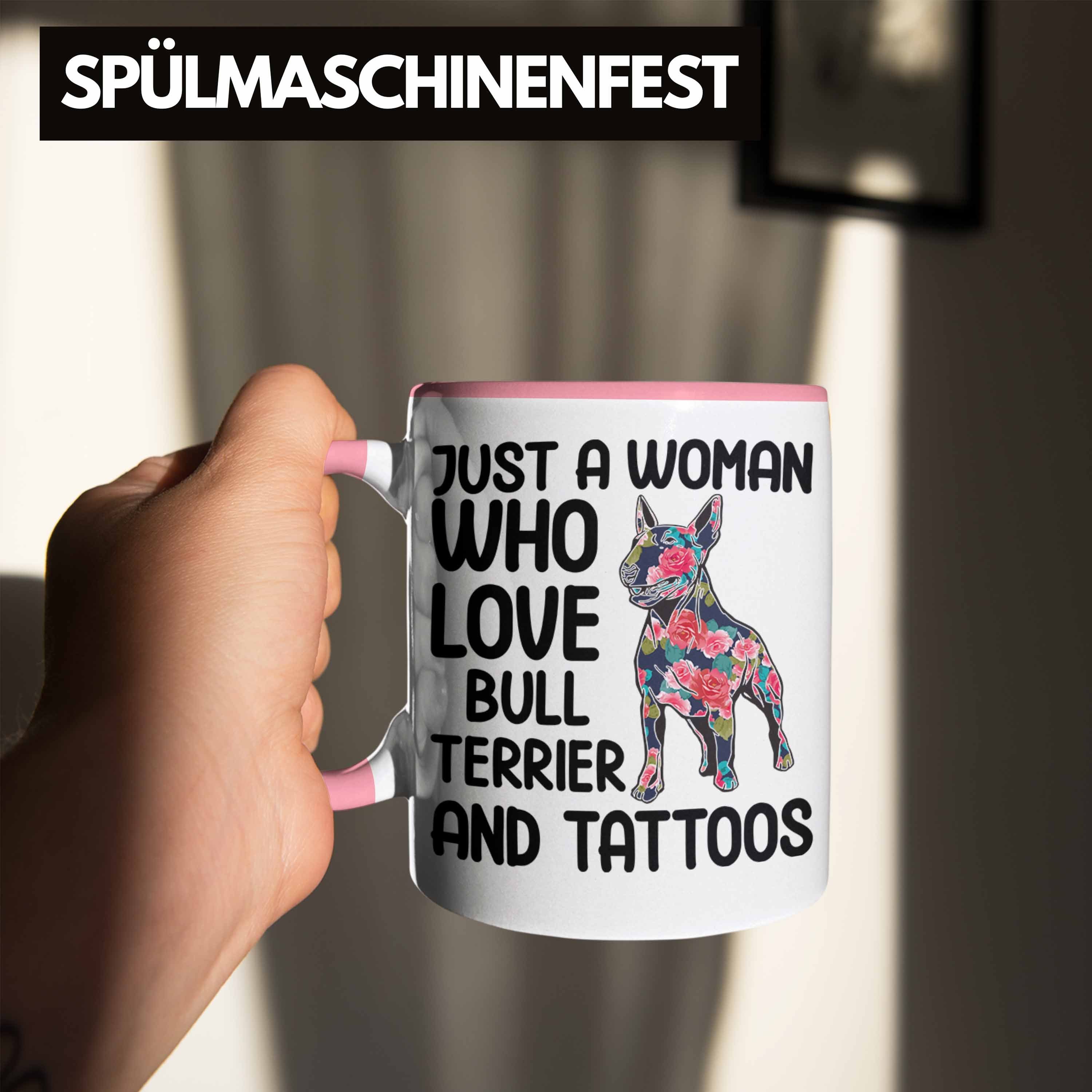 Trendation Tasse Trendation - Bullterrier Tattoos Geschenk Woman Bull Frauen Who Rosa Tasse Besitzerin Tattoo Bullterrier Geschenk A Just Loves Terrier and