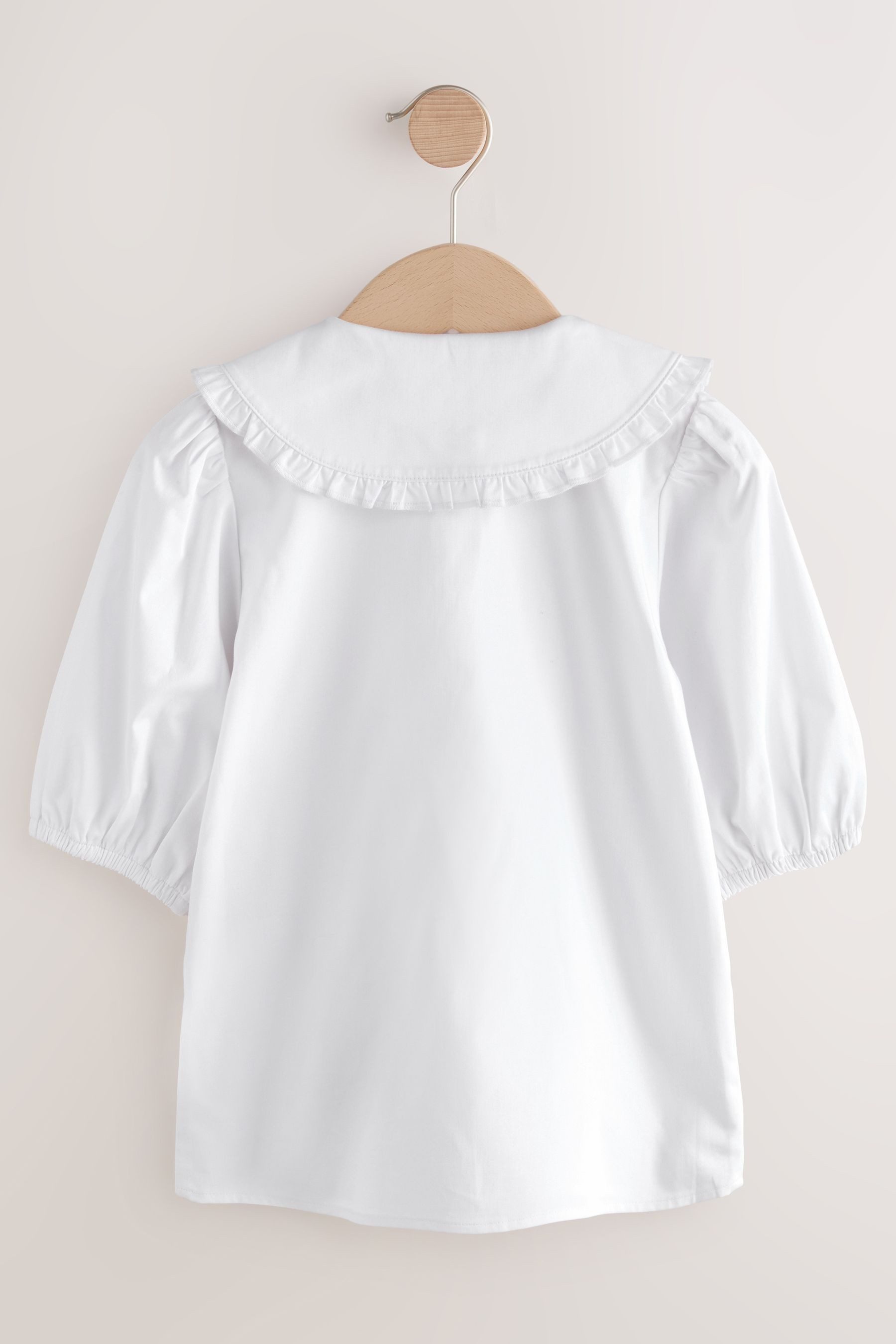 Next Shirtbluse Bluse mit Rüschenkragen, Klettverschluss (1-tlg)
