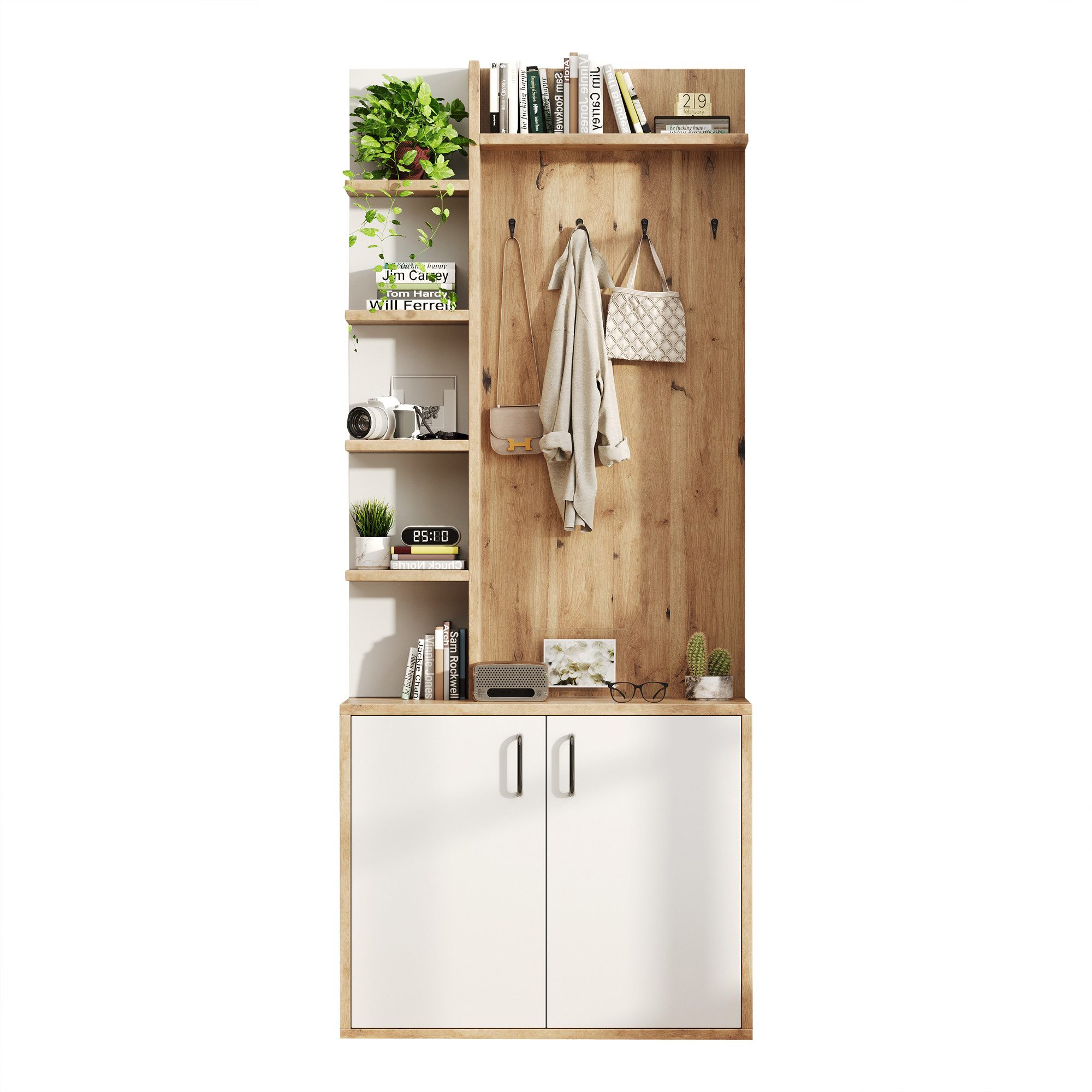 KLAM HOME Garderoben-Set 75*33*180cm Garderobenständer mit Garderobe, Schuh günstig online kaufen