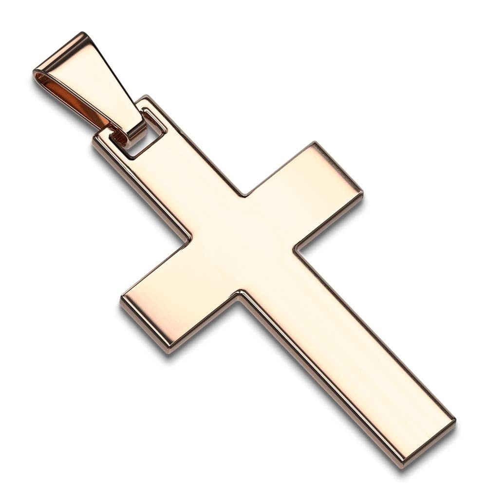 BUNGSA Anhänger Set Anhänger Kreuz Rosegold aus Edelstahl Unisex (1-tlg), Pendant Halsketten