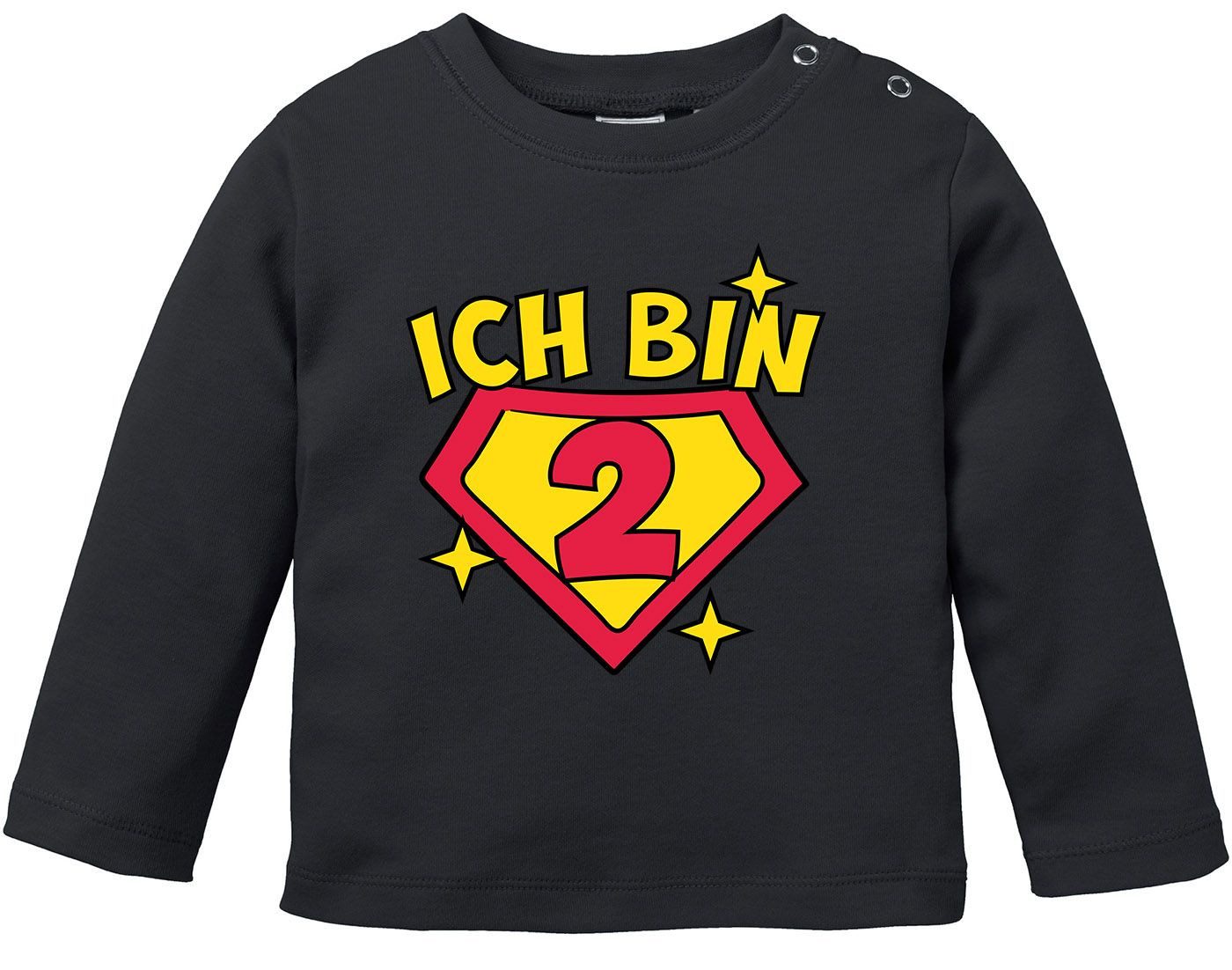 Rundhalsshirt Baby Langarm-Shirt 1. und 2. Geburtstag Superheld Geschenk lustig