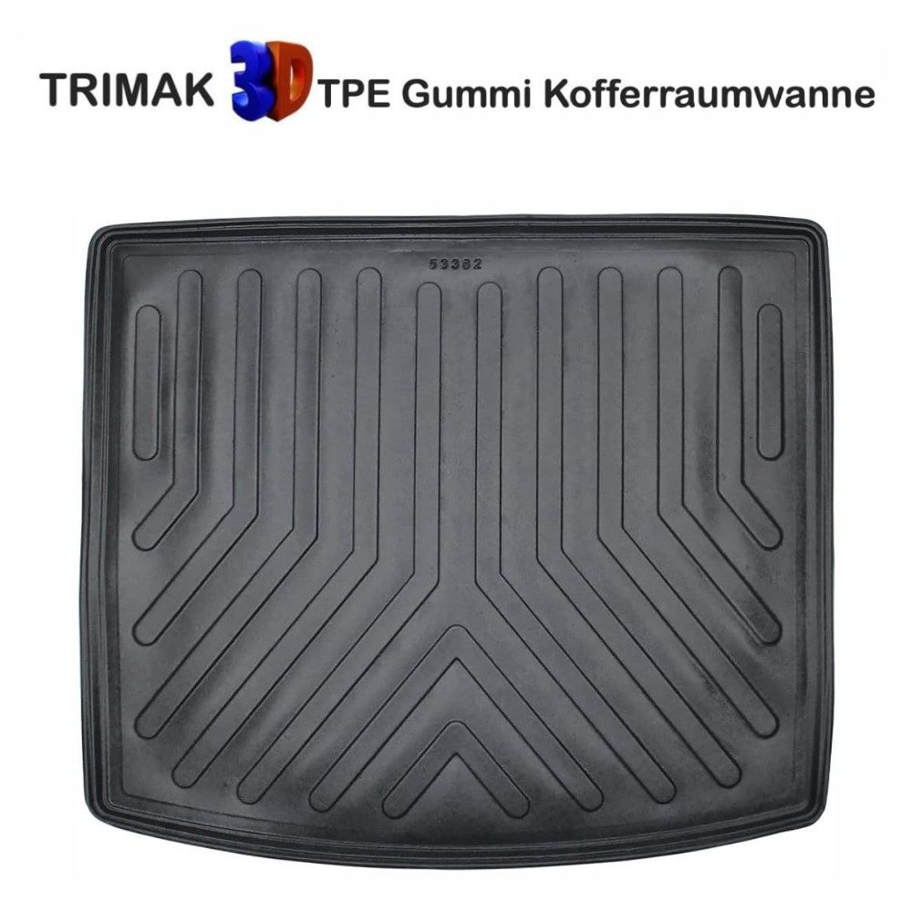 Trimak Auto-Fußmatte Oder Kofferraumwanne Oder Set für Ford Connect, Ford Transit Connect 3. Gen. ab 2022 Kofferraummatte TPE Antirutsch