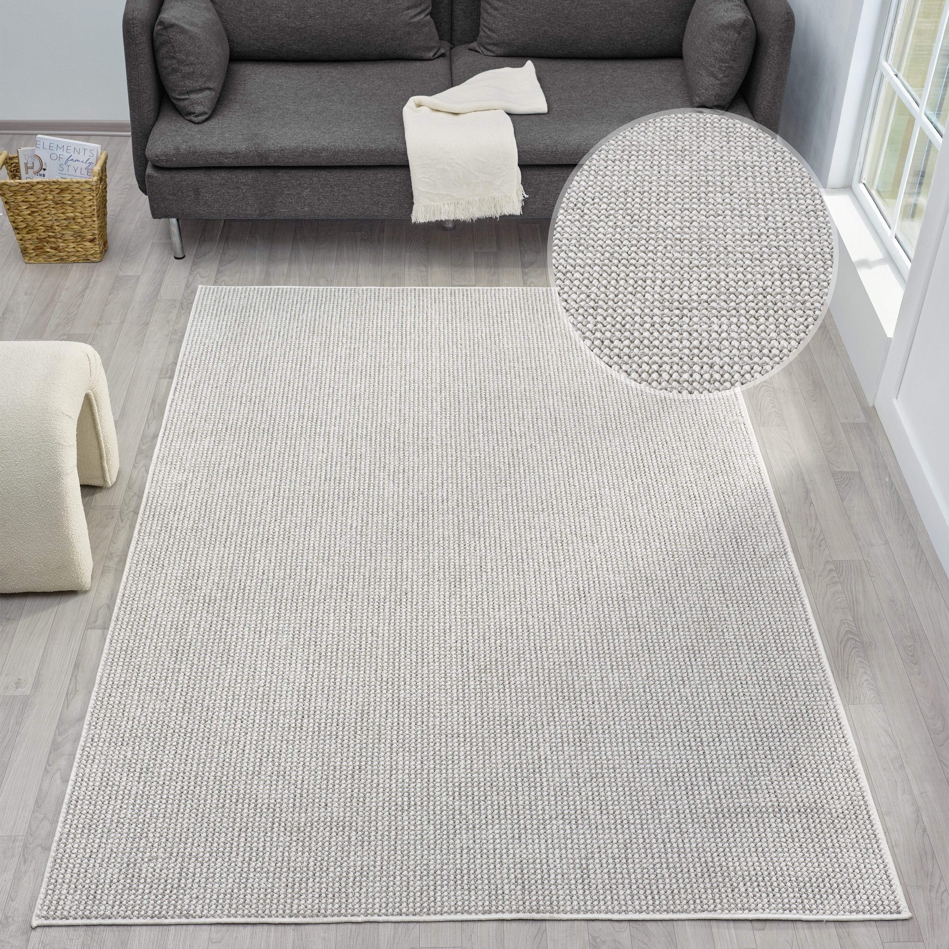 OTTO home Teppich Lilri, Woll-Look, Scandi, rechteckig, Höhe: 10 mm, Wolloptik, Wohnzimmer, Schlafzimmer, Esszimmer