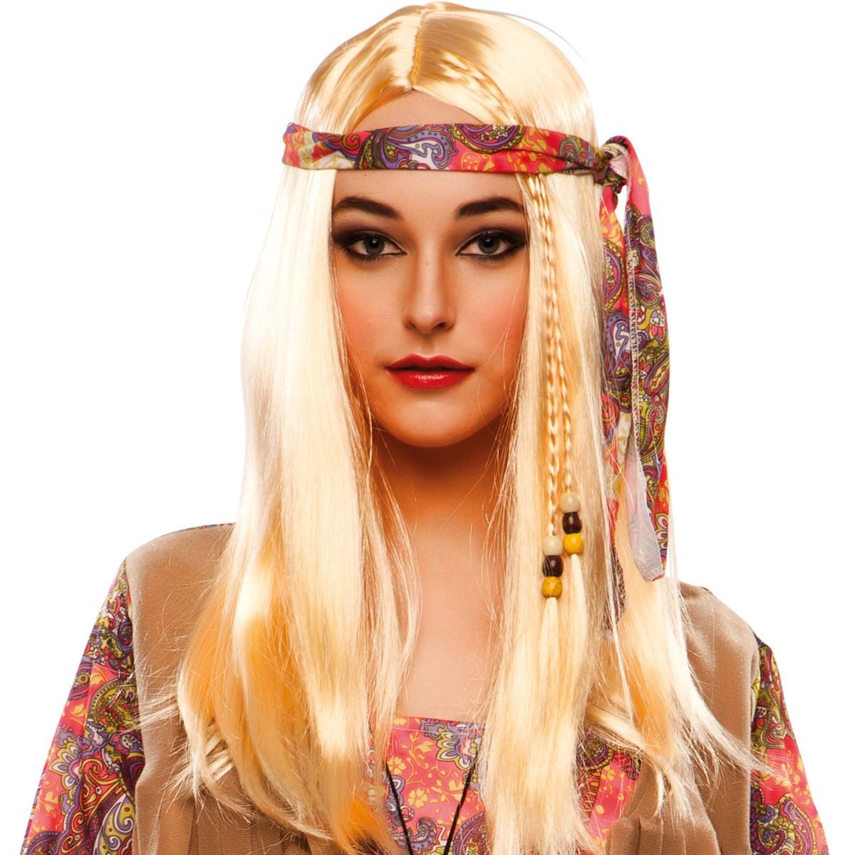 Fyasa Hippie-Kostüm 70er Jahre Vintage Look für Damen