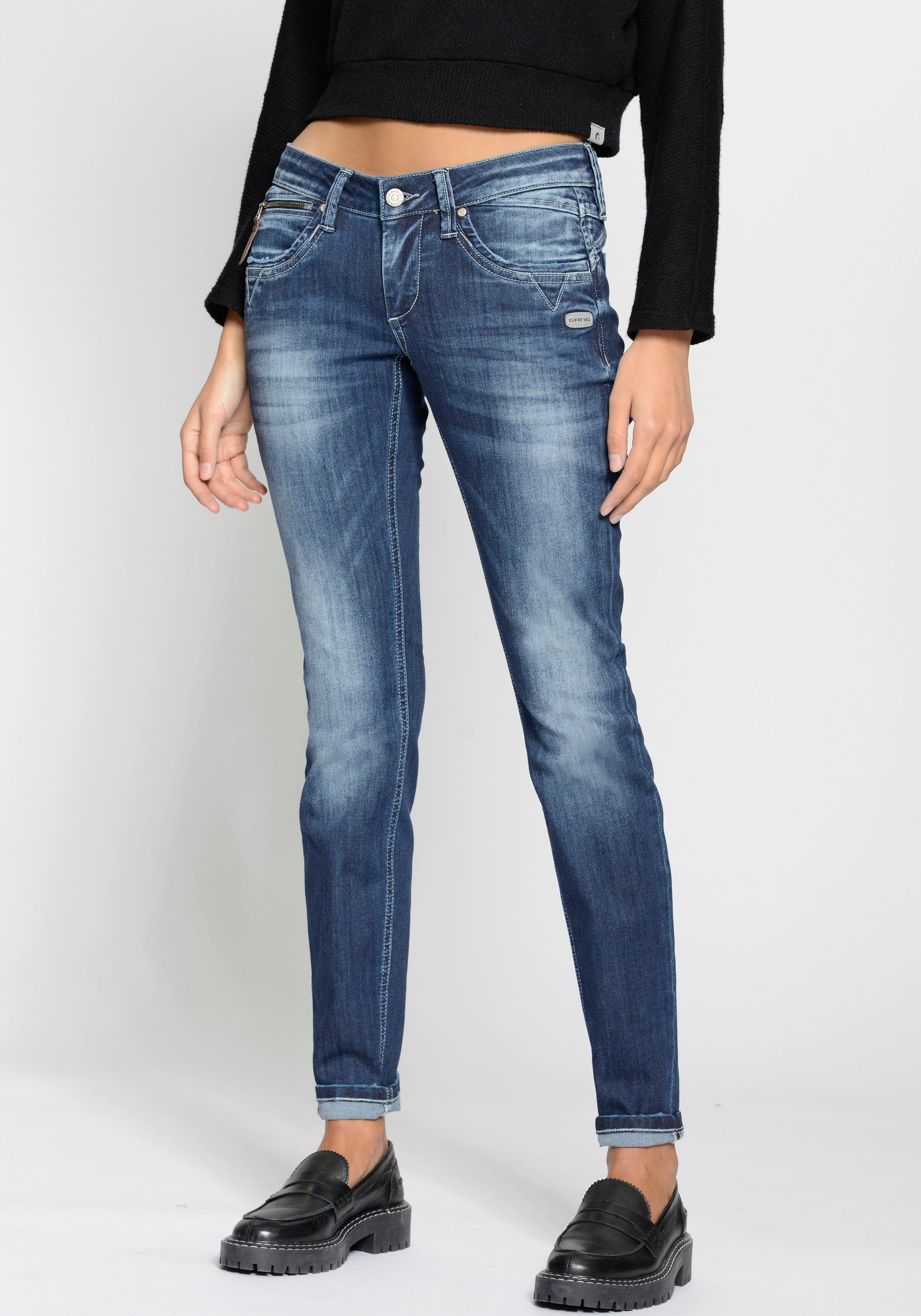 Zipper-Detail Skinny-fit-Jeans der midbase mit 94Nikita GANG an Coinpocket