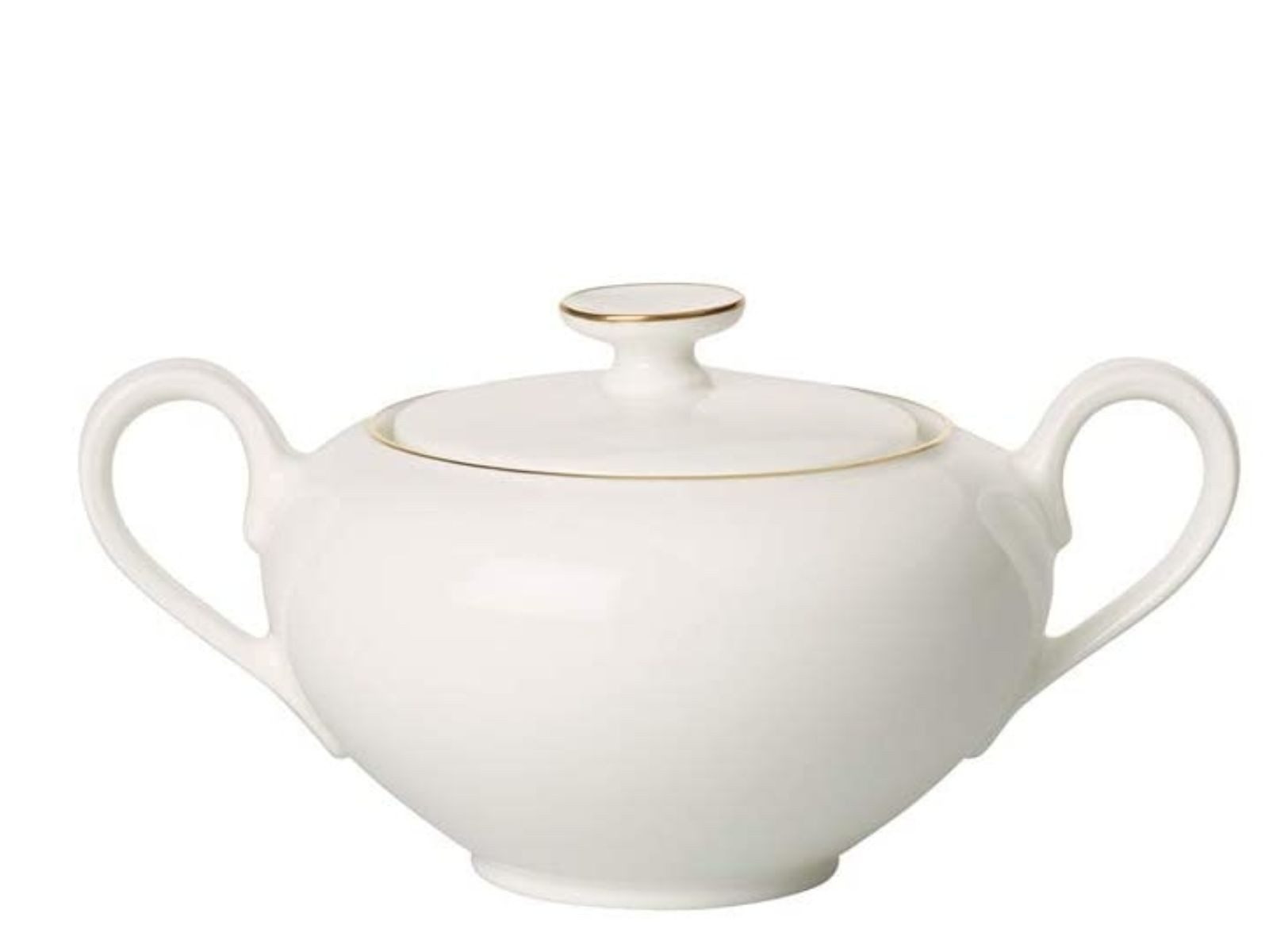 Villeroy & Boch Zuckerdose Signature Anmut Gold Zuckerdose 6 Pers. 0,35 l, Premium Bone Porcelain