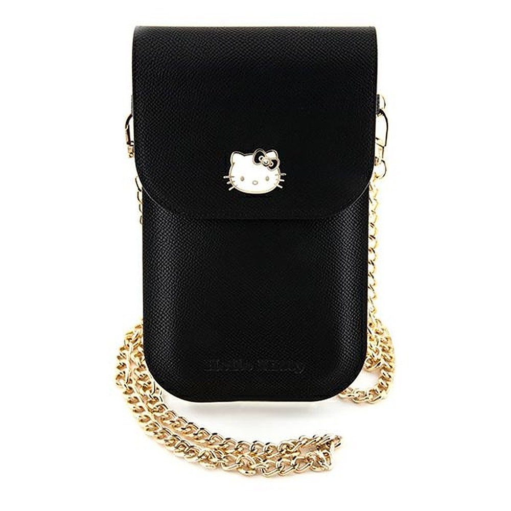 Hello Kitty Handytasche Umhängetasche Kettentasche Smartphonetasche (Spar-Set, 1-tlg), Metallkette, Hello Kitty Logo, Kartenfach, Kunstleder