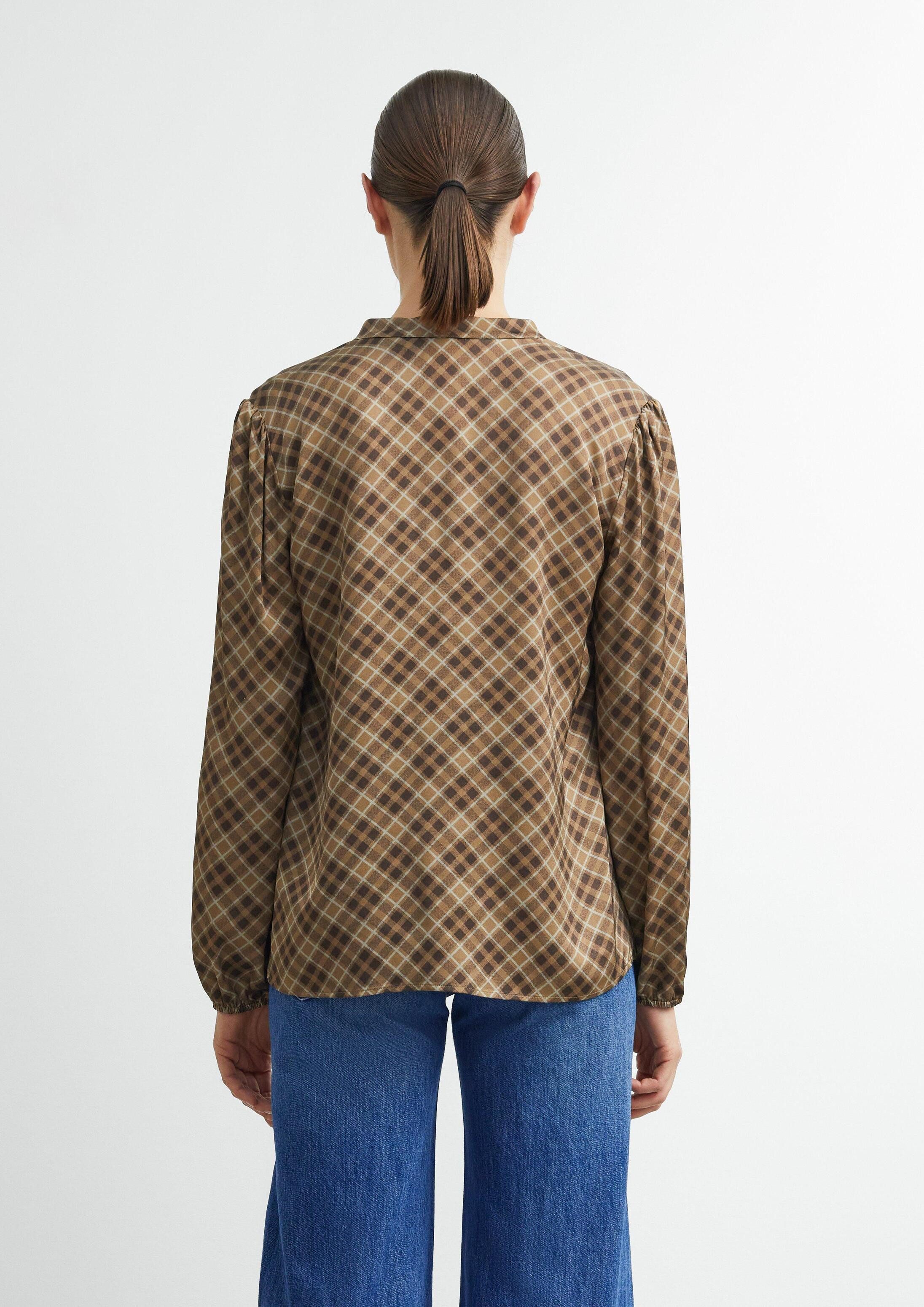 comma Langarmbluse Bluse Print-Bluse aus 100% Viskose