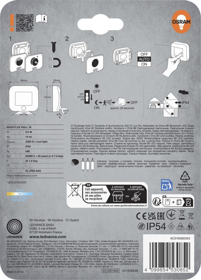 Osram Nachtlicht Osram LED-Nachtlicht Nightlux Hall mit Licht- &