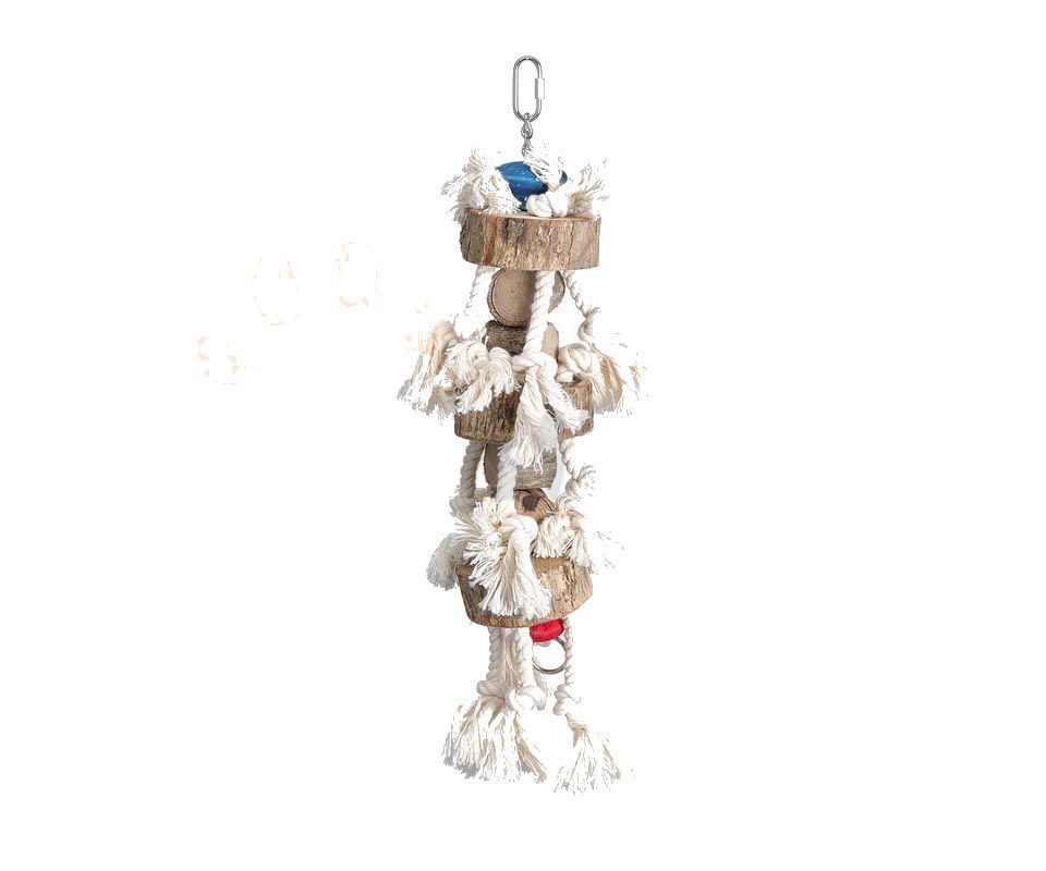 Ollesch Vogelkäfig Ollesch Vogelspielzeug 42 cm Holz mit Seilen natur