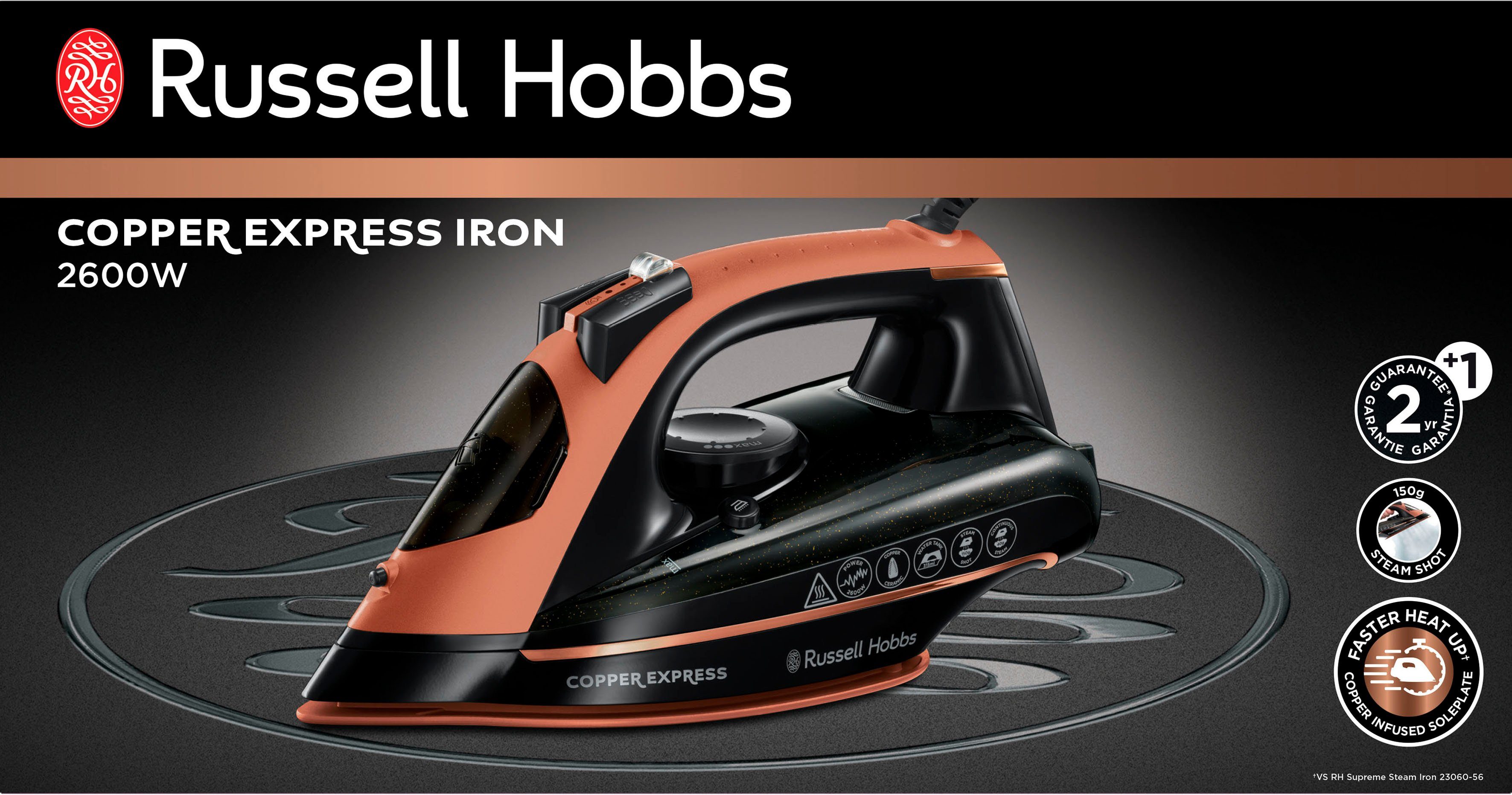 RUSSELL HOBBS Dampfbügeleisen Copper Express 23975-56, 2600 W