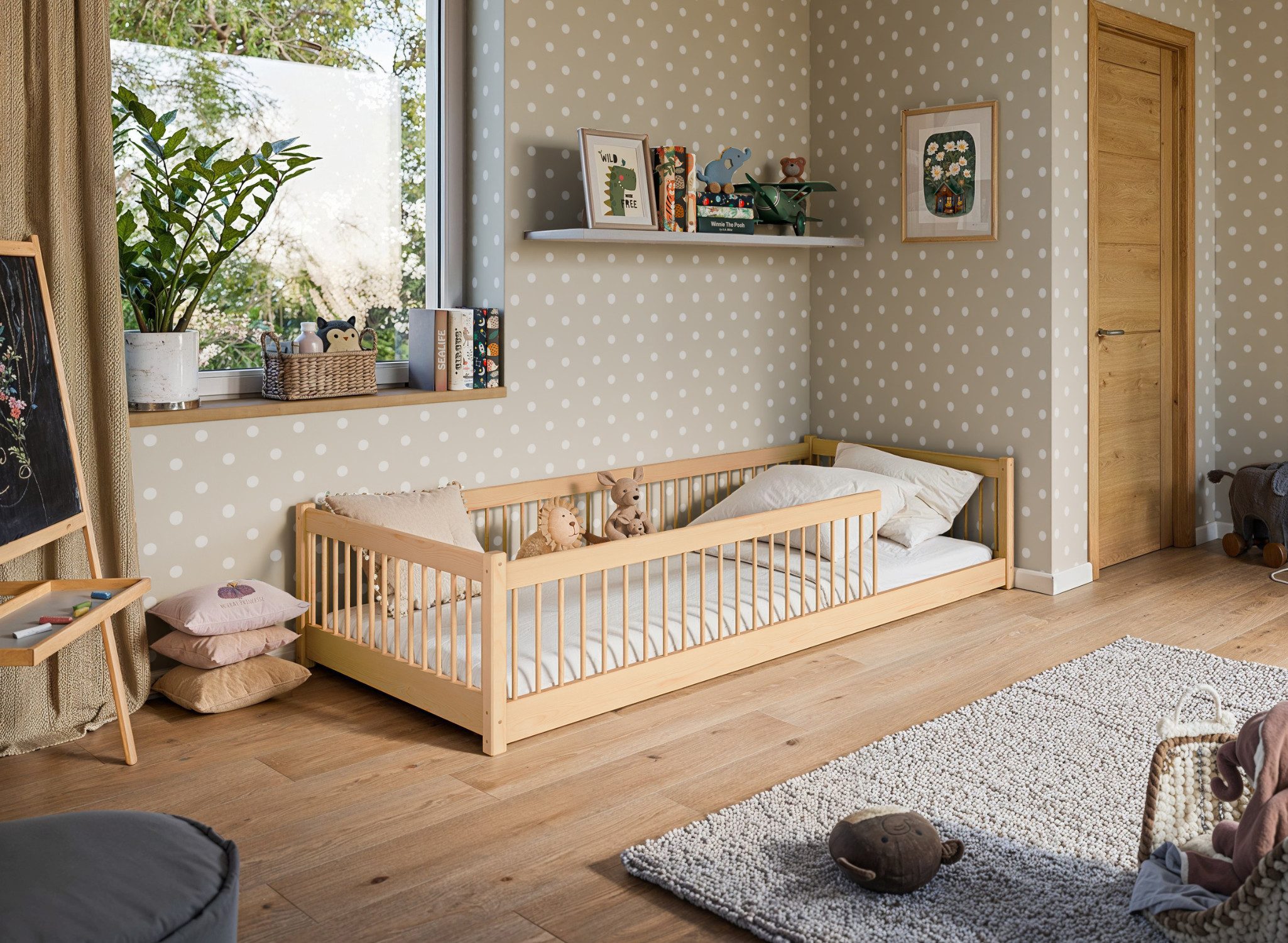 thematys Kinderbett Bodenbett mit Rausfallschutz für günstig online kaufen