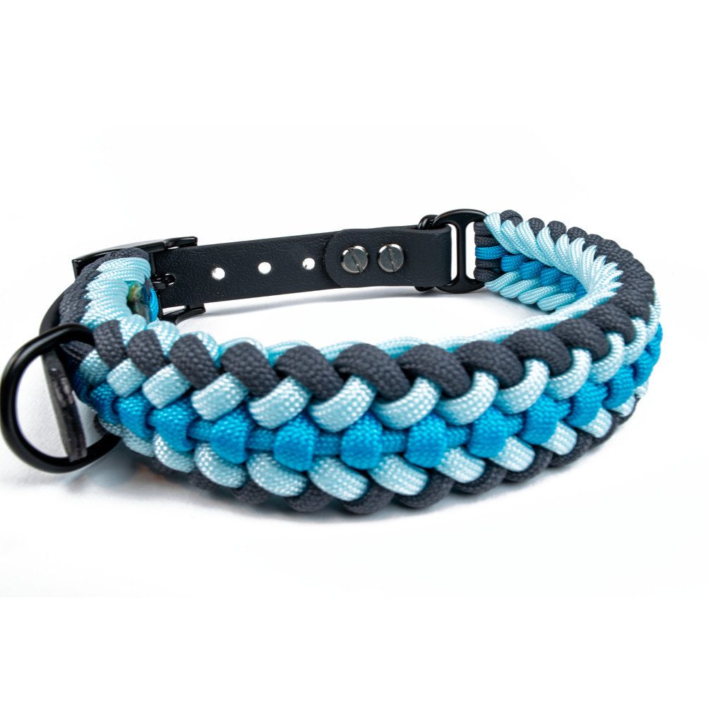 Tierluxe Hunde-Halsband Foxy, Paracord, Biothane, Metall, Handgemacht