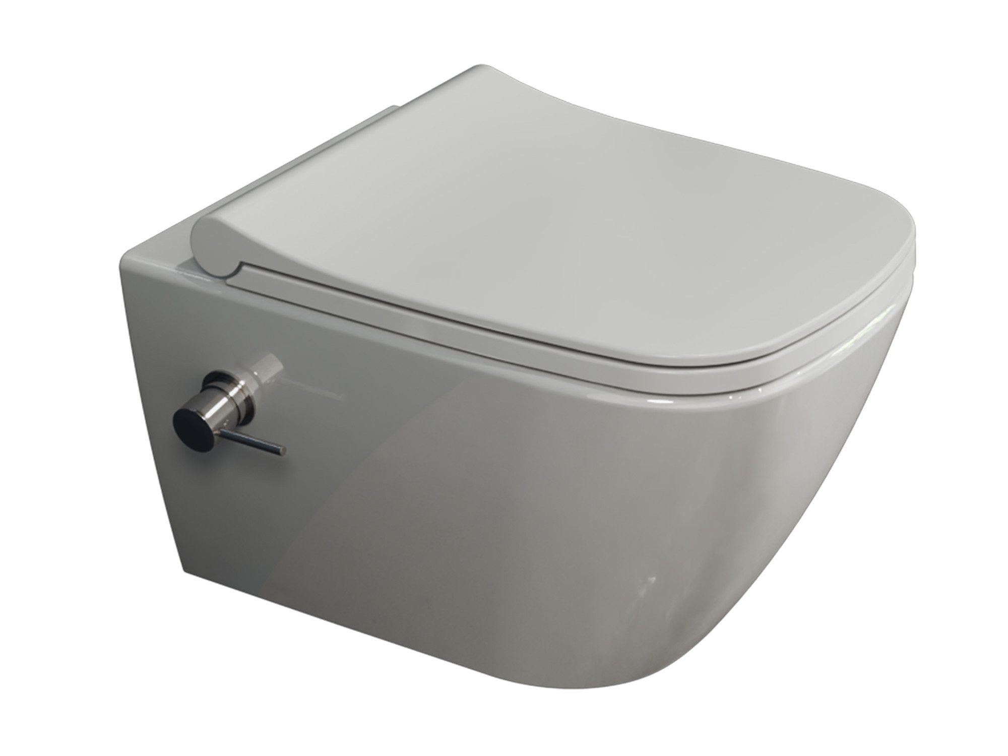 Dusch-WC Hänge-Dusch-WC spülrandlos Toilette inkl. Ventil & WC-Sitz