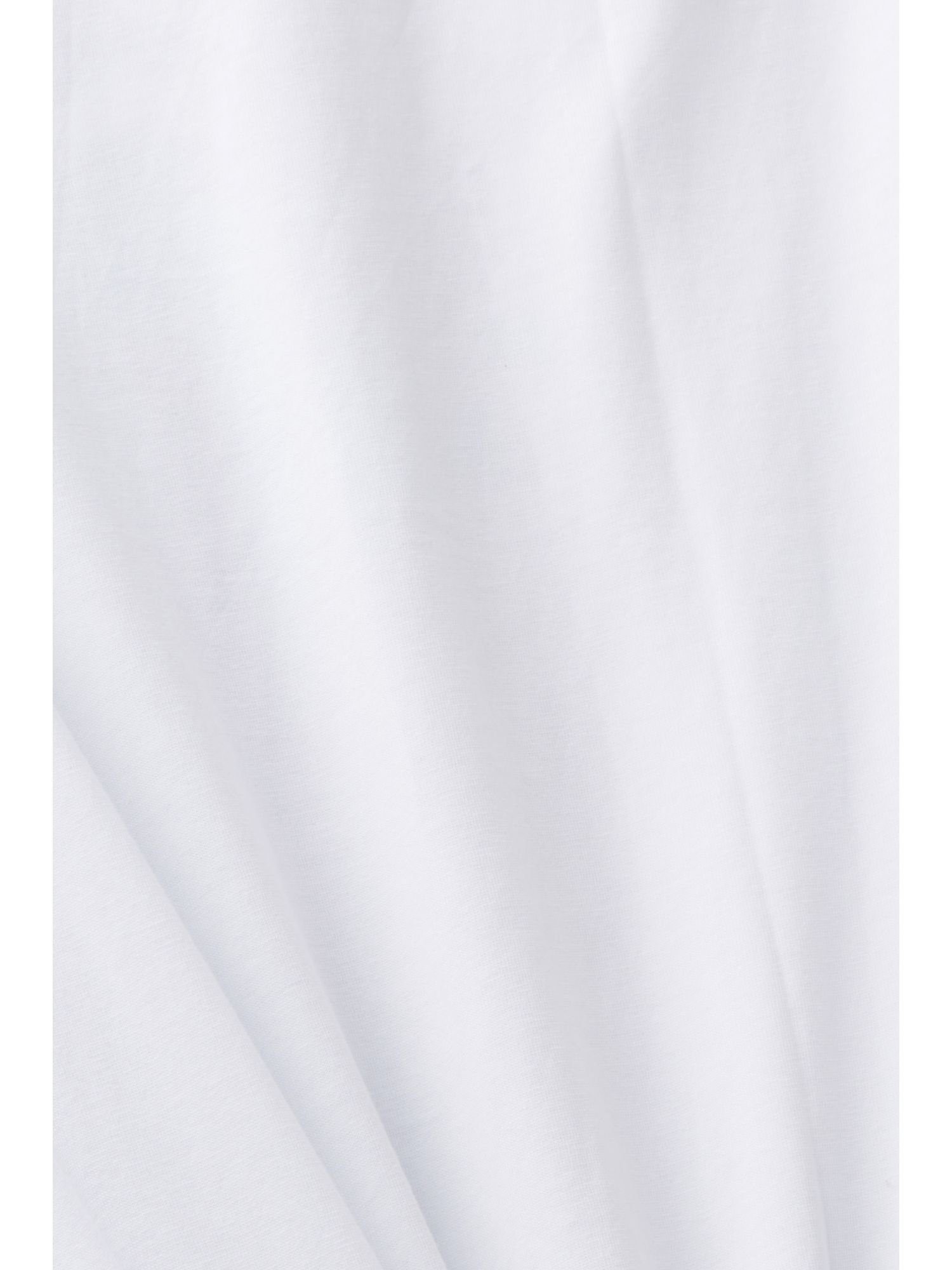 Schmal (1-tlg) geschnittenes Baumwoll-T-Shirt Esprit WHITE T-Shirt Print mit