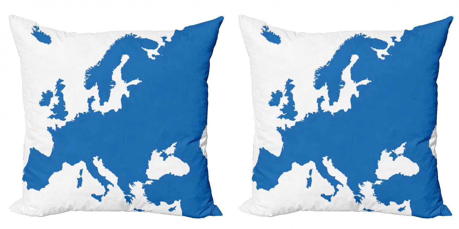 Kissenbezüge Modern Accent Doppelseitiger Digitaldruck, Abakuhaus (2 Stück), Europa Karte der europäischen Länder