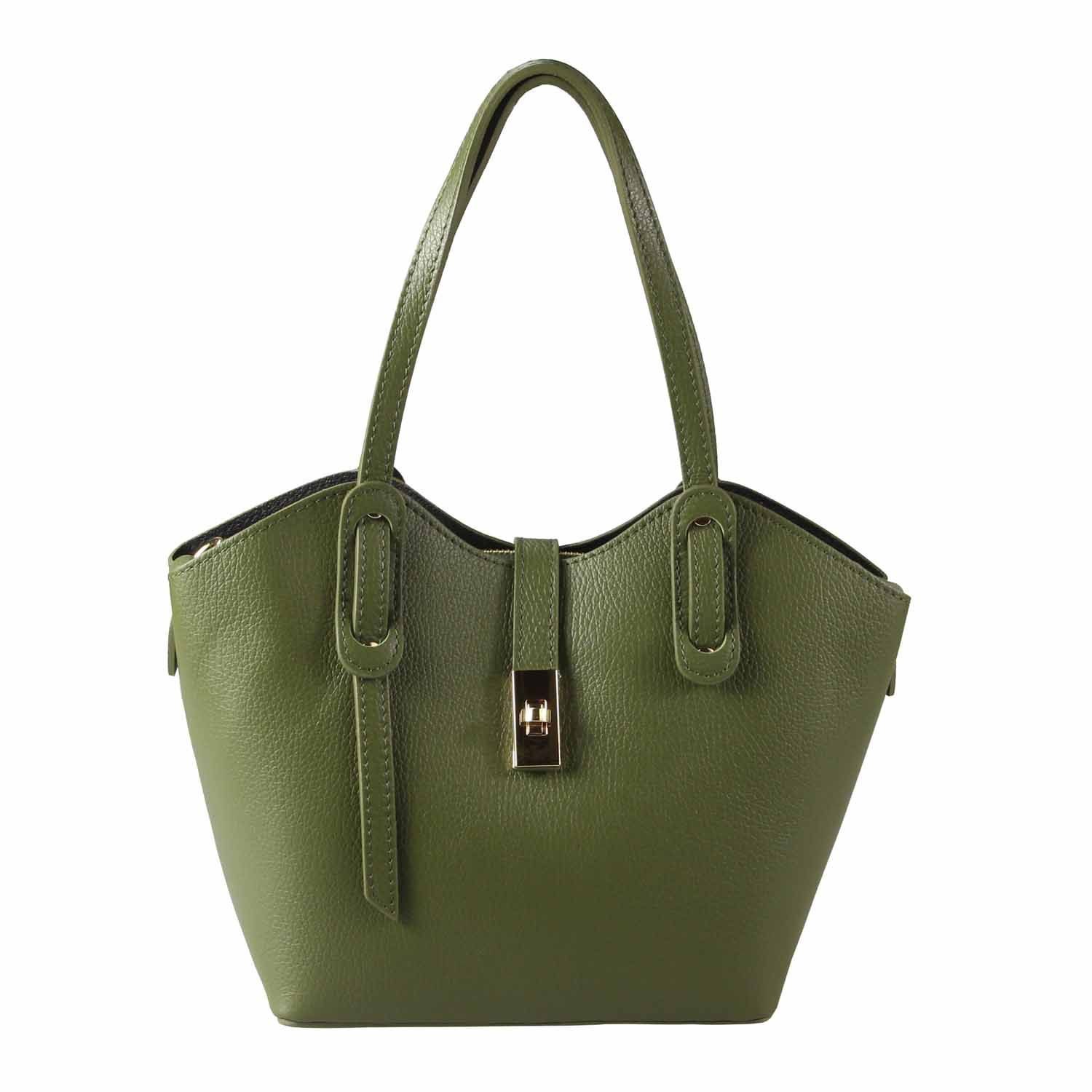 ITALYSHOP24 Schultertasche Made in Italy Damen echt Leder Tasche Shopper Business Lederhandtasche, Italienische Umhängetasche Damentasche Cross Over Tote Bag Freizeit