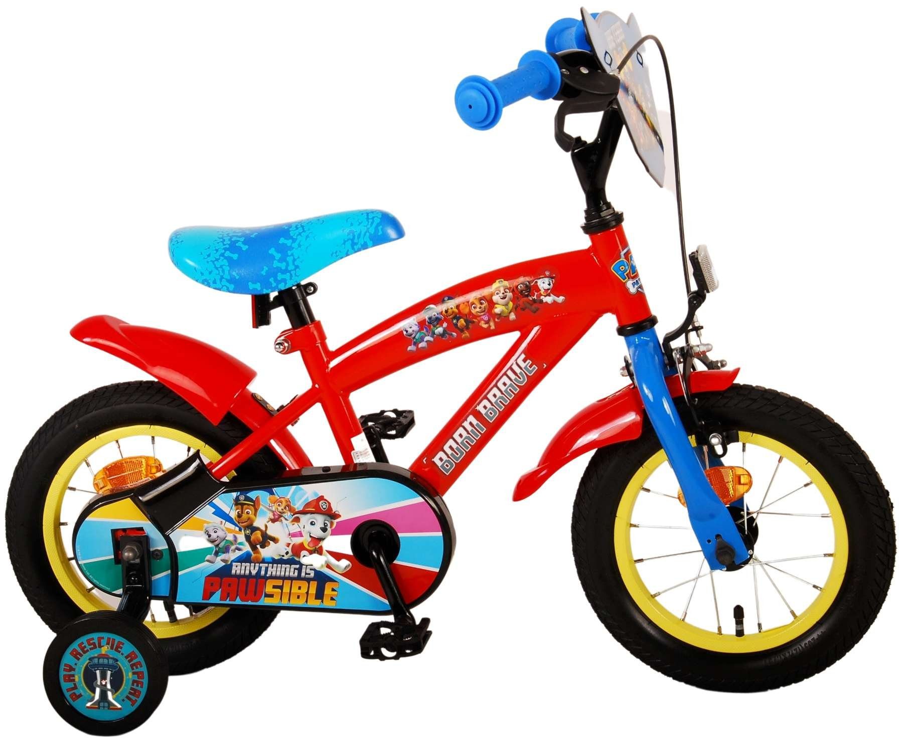 TPFSports Kinderfahrrad Stützräder Patrol 1 (Jungs Kinderrad Sicherheitsgriffe), Fahrrad Fahrrad Gang, mit - Paw Zoll 12 Laufrad Zoll, Jungen Rutschfeste Kinder 12 Volare