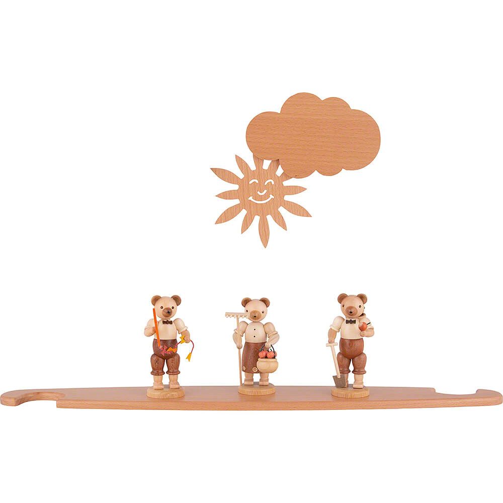 Müller Kleinkunst GmbH Seiffen Schwibbogen Motivplattform Bären natur für Moderne Lichterspitze (49x12cm) von Mül